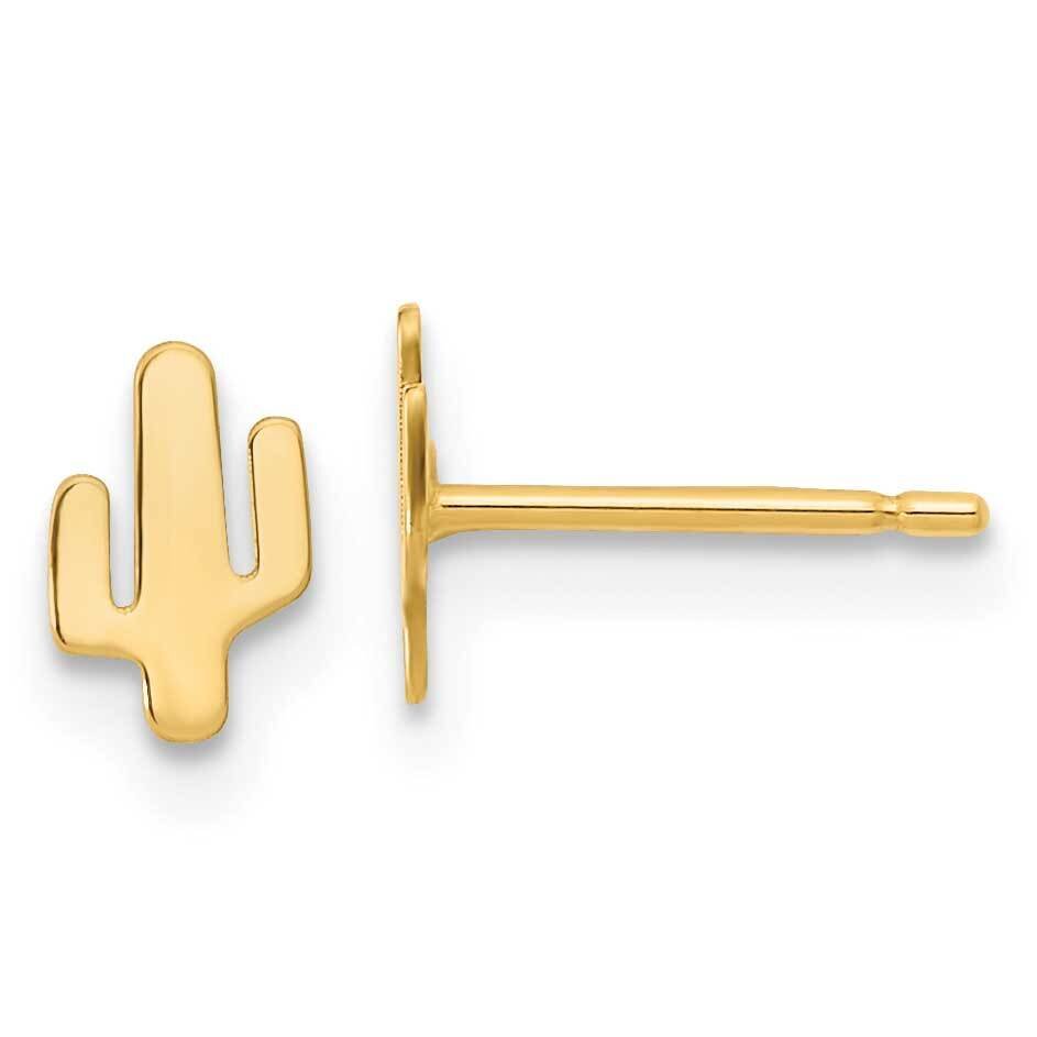 Cactus Post Earrings 14k Gold Polished YE2097, MPN: YE2097, 191101786303