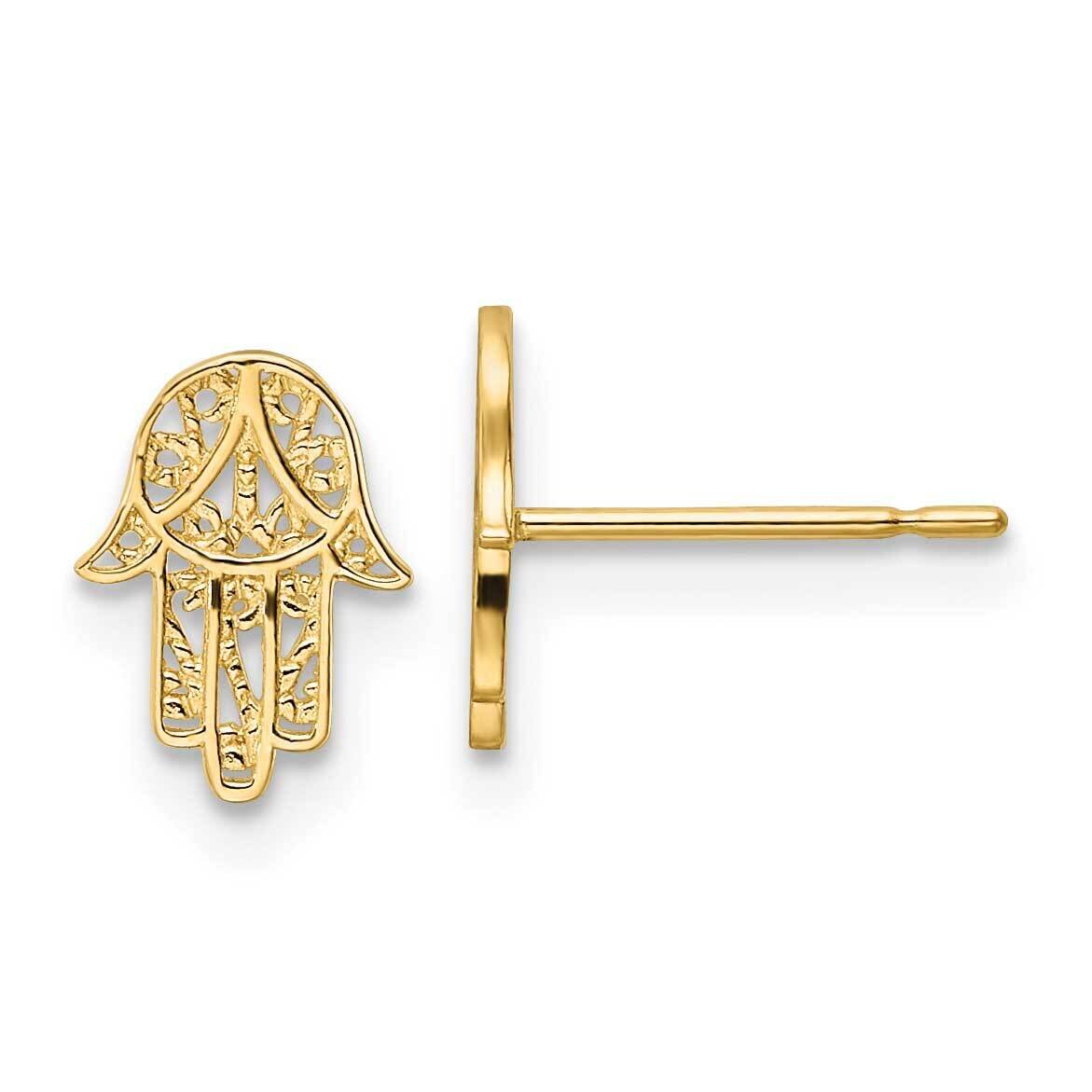 Hamsa Post Earrings 14k Gold YE2132, MPN: YE2132, 191101785962
