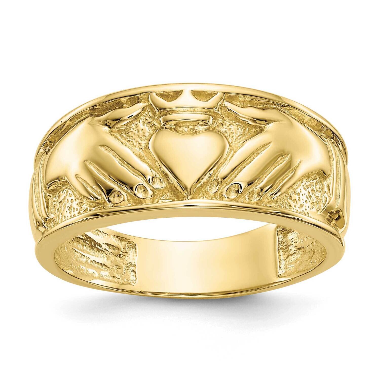 Men&#39;s Claddagh Band 10k Gold Polished 10D1874, MPN: 10D1874, 191101728648