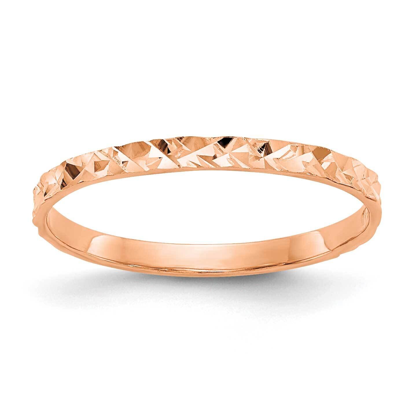 Diamond-Cut Design Band Childs Ring 14k Rose Gold R534R, MPN: R534R, 196904054116