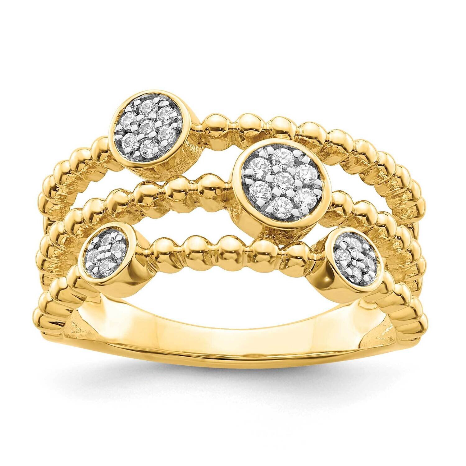 Pave Circles Multi-Band Diamond Ring 14k Gold Polished RM8410-012-YA