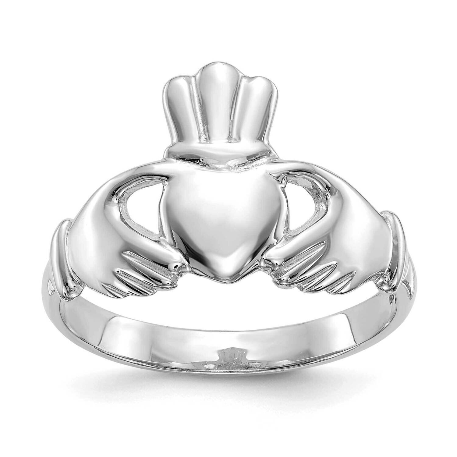Polished Claddagh Ring 10k White Gold 10CH222, MPN: 10CH222, 191101729355