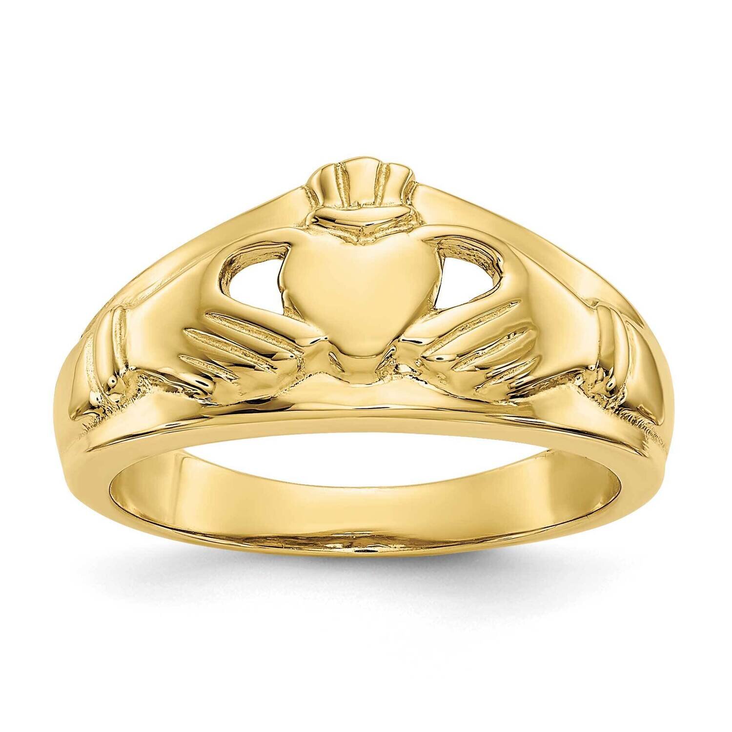 Ladies Claddagh Ring 10k Gold Polished 10D1853, MPN: 10D1853, 191101728969