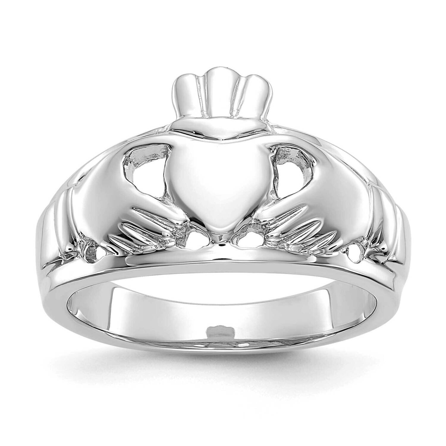 Ladies Claddagh Ring 10k White Gold 10D1856, MPN: 10D1856, 191101728907