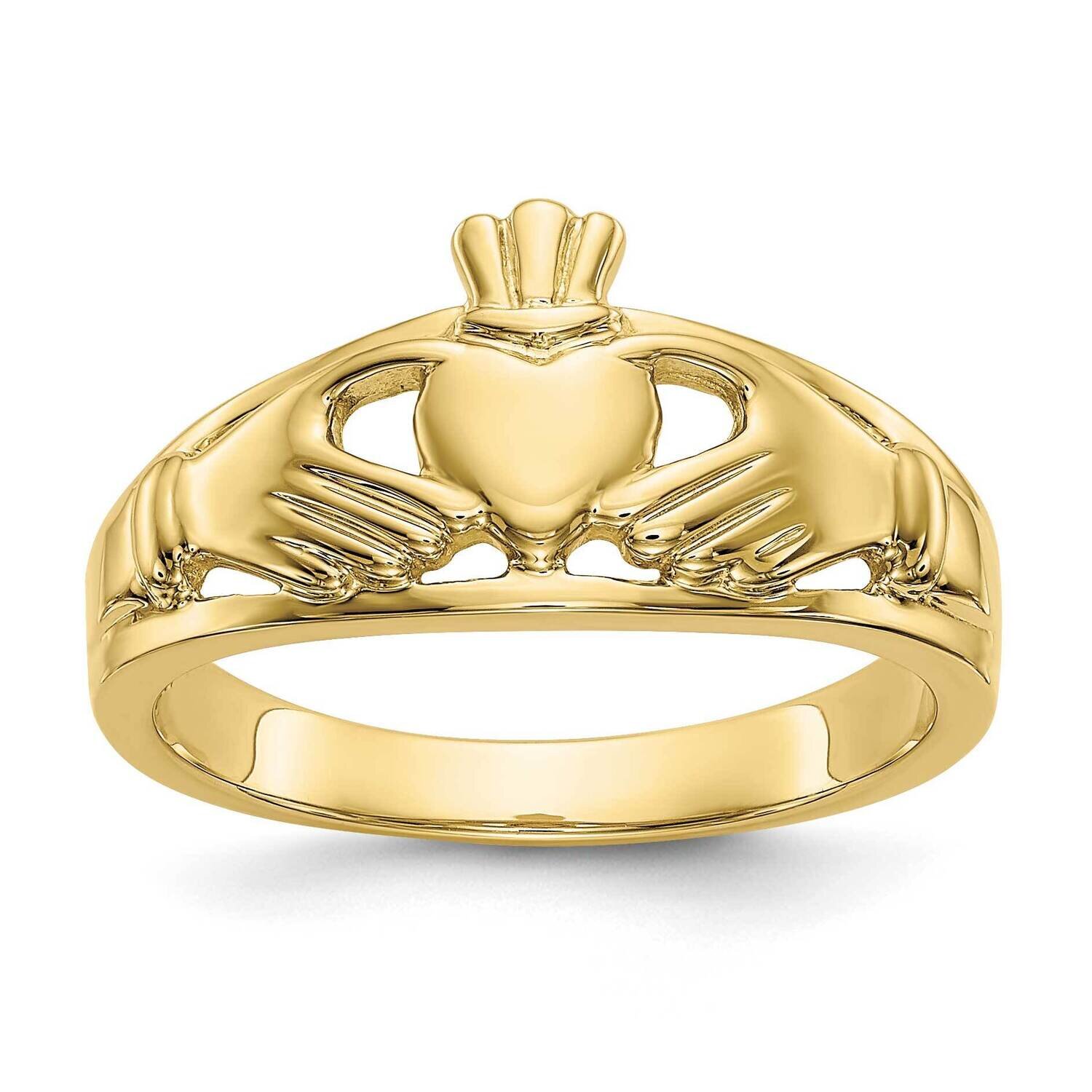 Ladies Claddagh Ring 10k Gold Polished 10D1857, MPN: 10D1857, 191101728877