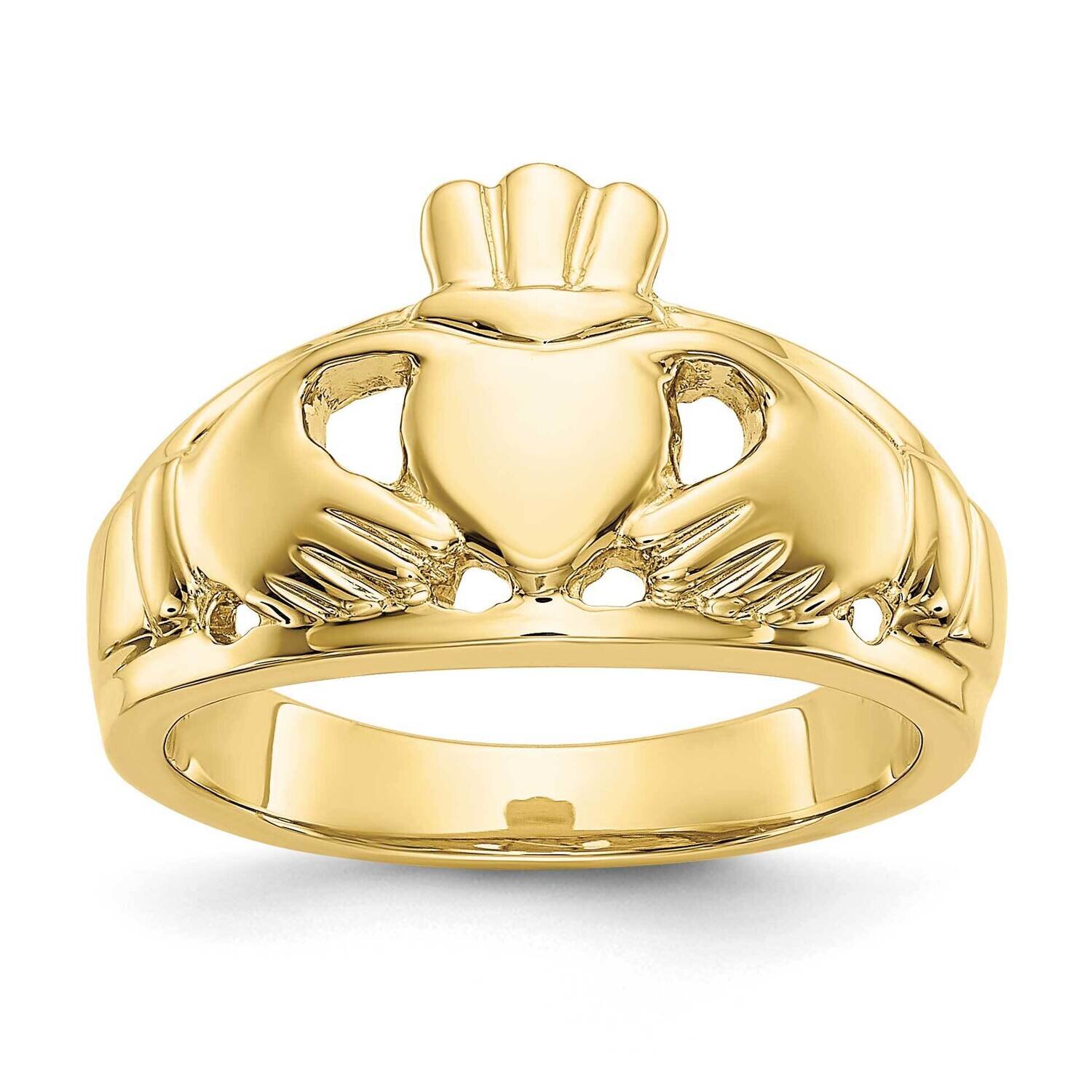 Ladies Claddagh Ring 10k Gold Polished 10D1858, MPN: 10D1858, 191101728846