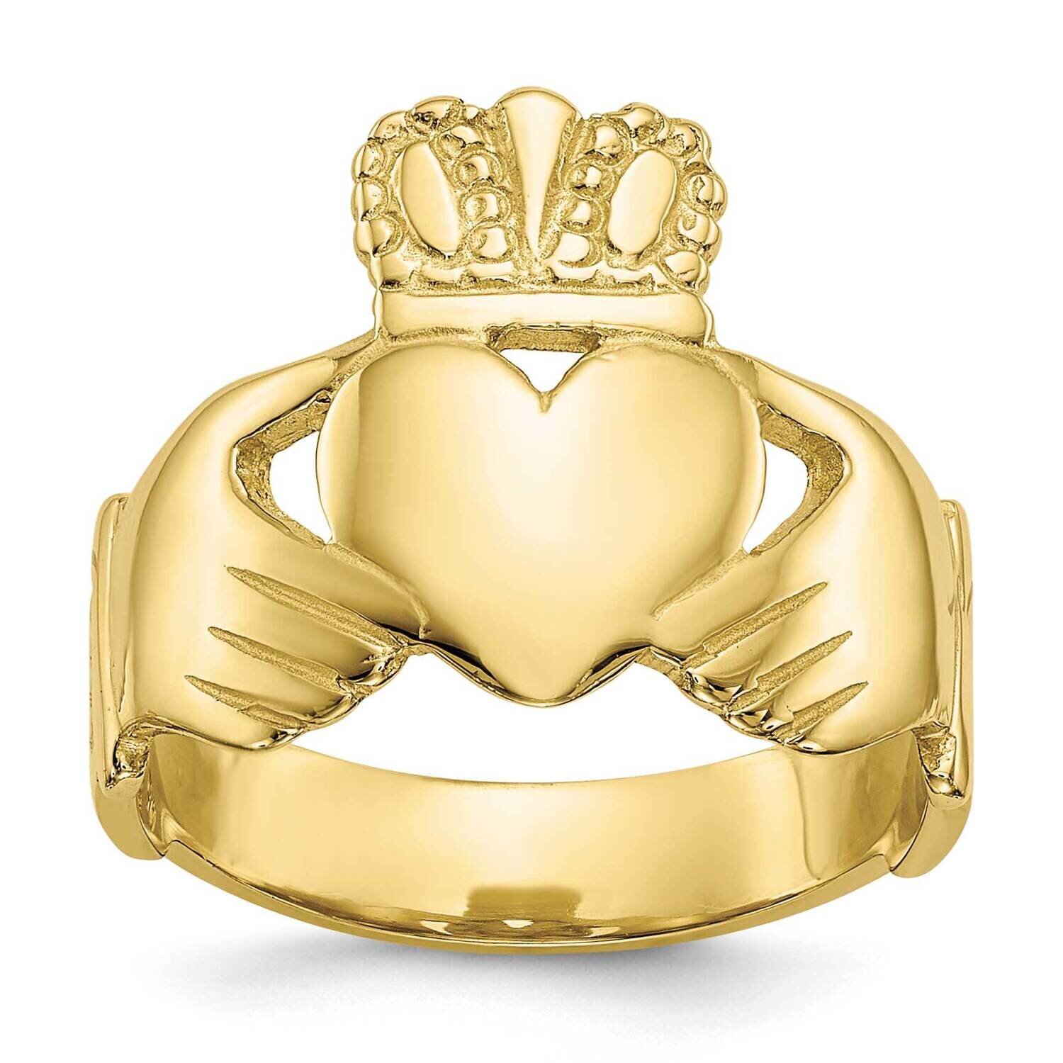 Ladies Claddagh Ring 10k Gold Polished 10D1865, MPN: 10D1865, 191101728754