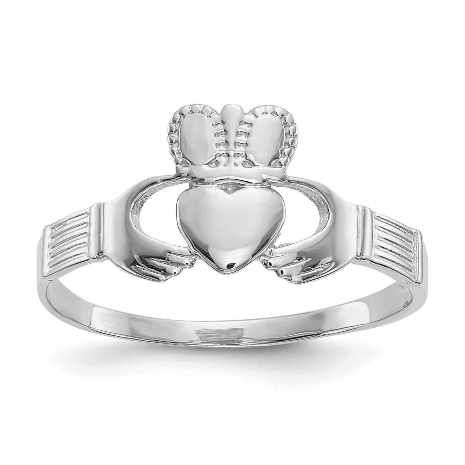 Ladies Claddagh Ring 10k White Gold 10D3109, MPN: 10D3109, 191101728457