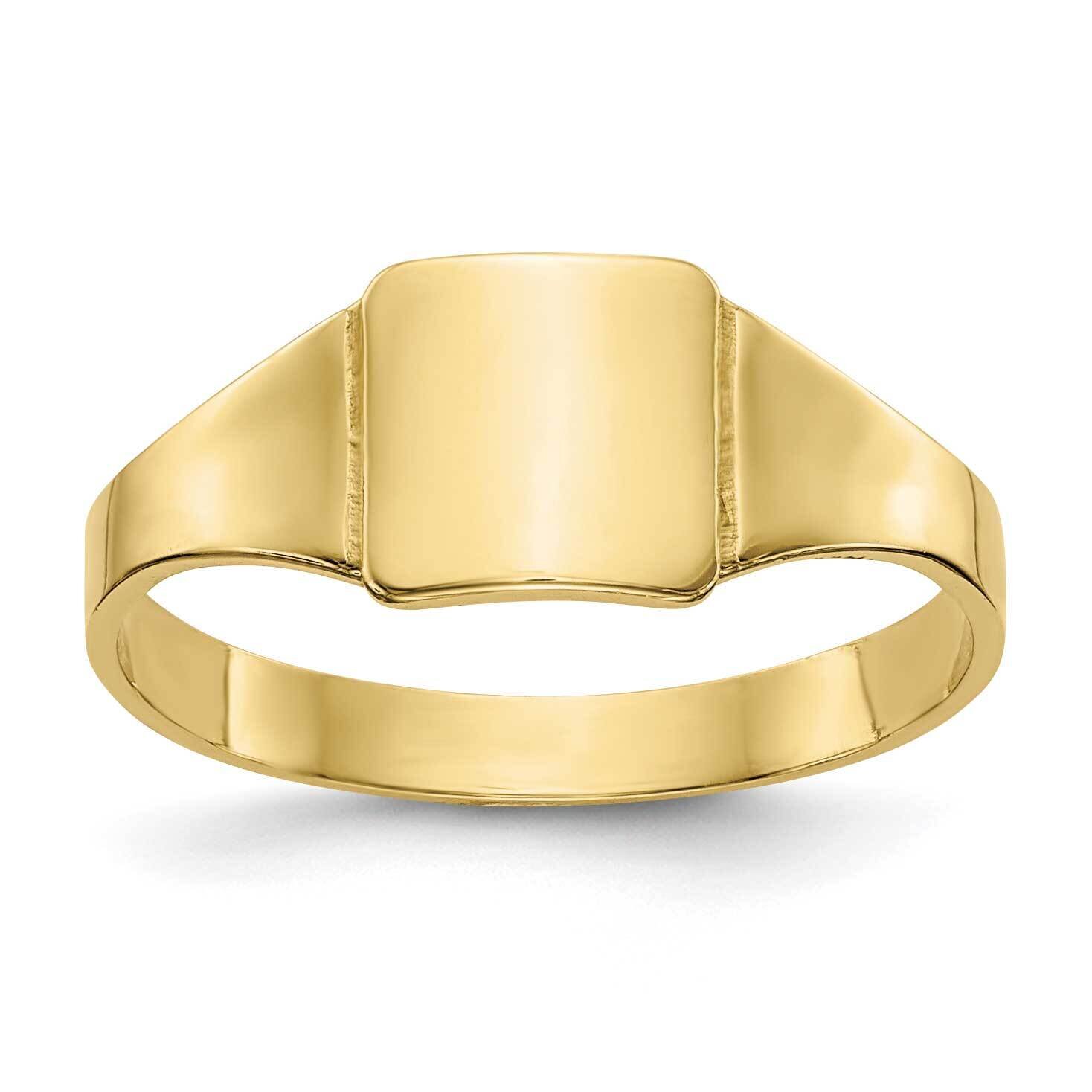 Square Child's Signet Ring 10k Gold Polished 10D3128