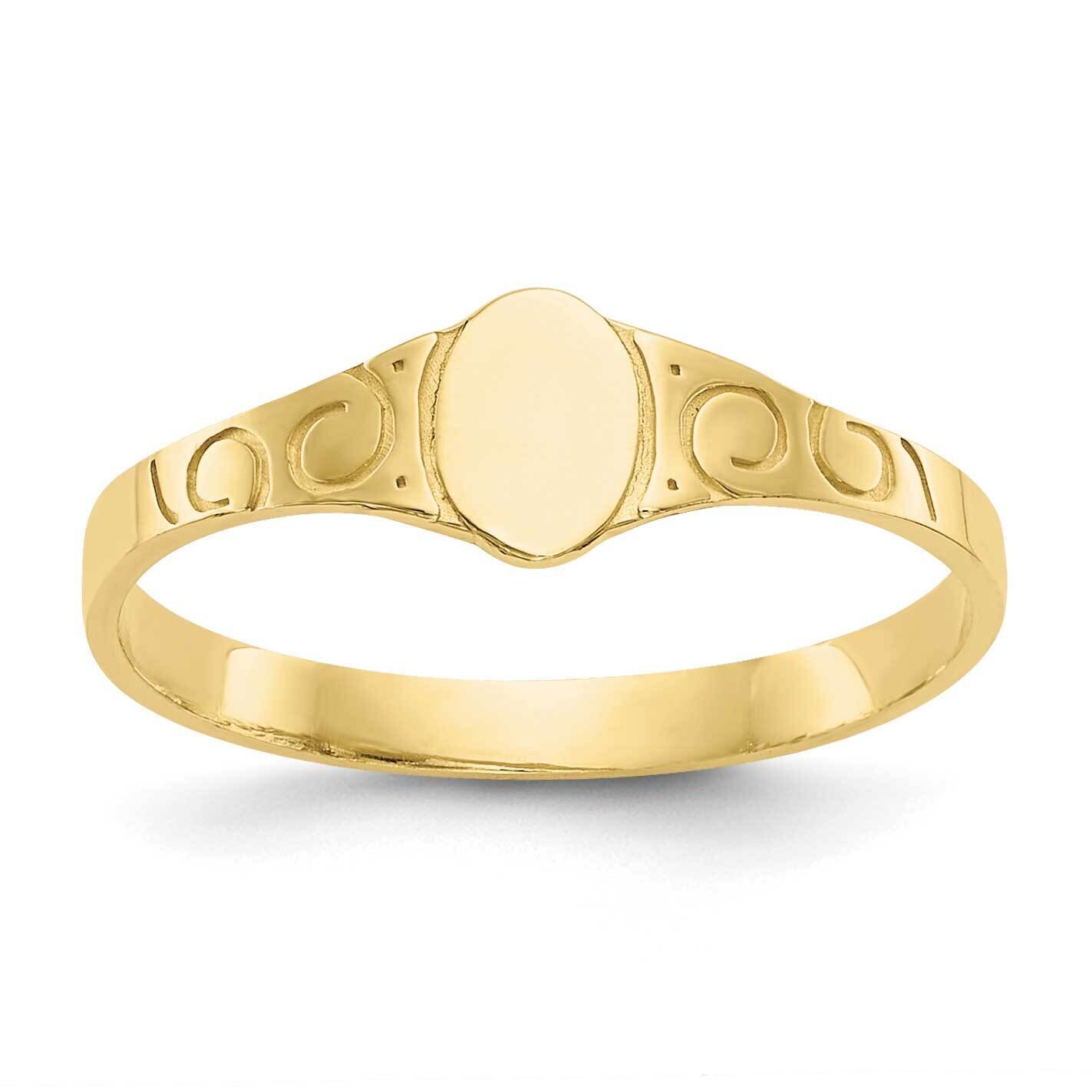 Oval Child&#39;s Signet Ring 10k Gold Polished 10K3849