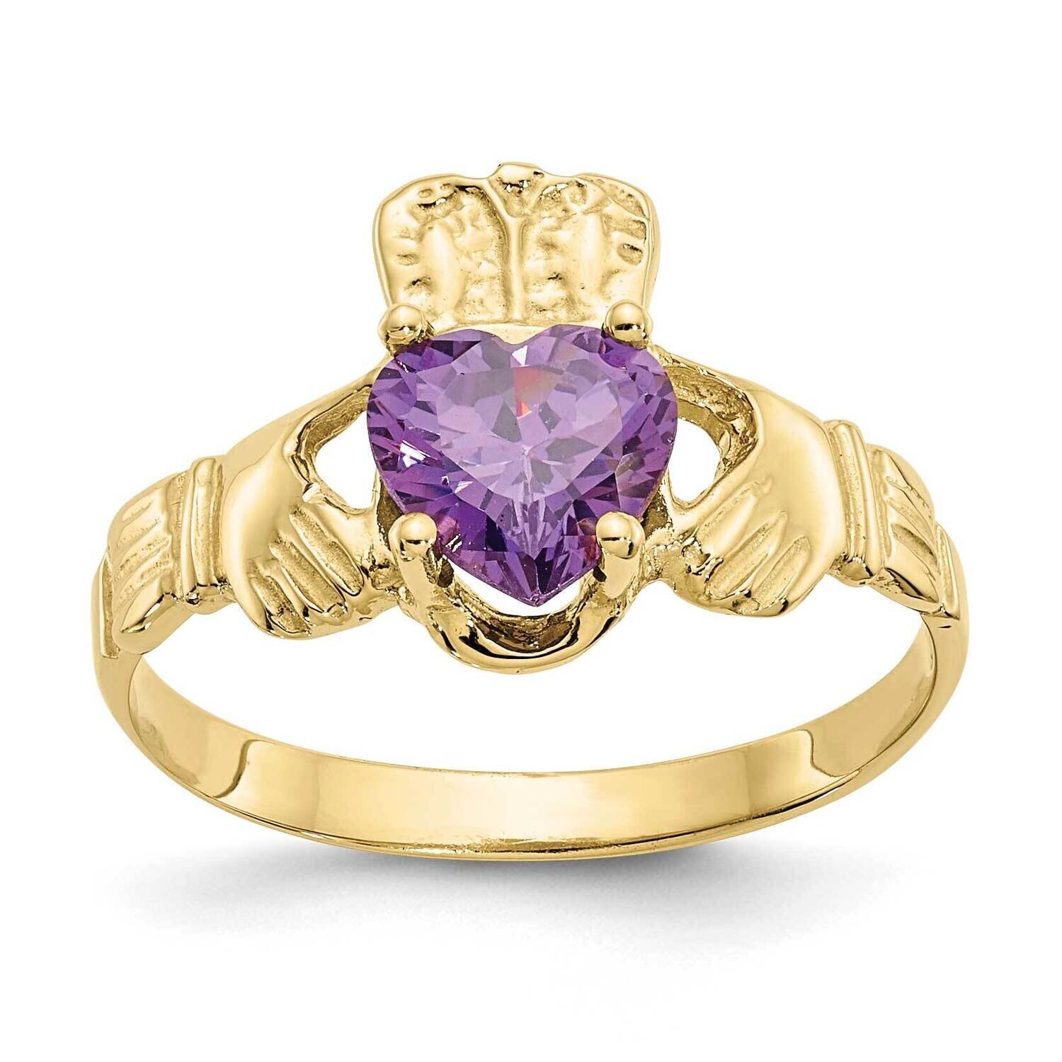 February Birthstone Claddagh Ring 10k Gold 10R488, MPN: 10R488, 191101715136