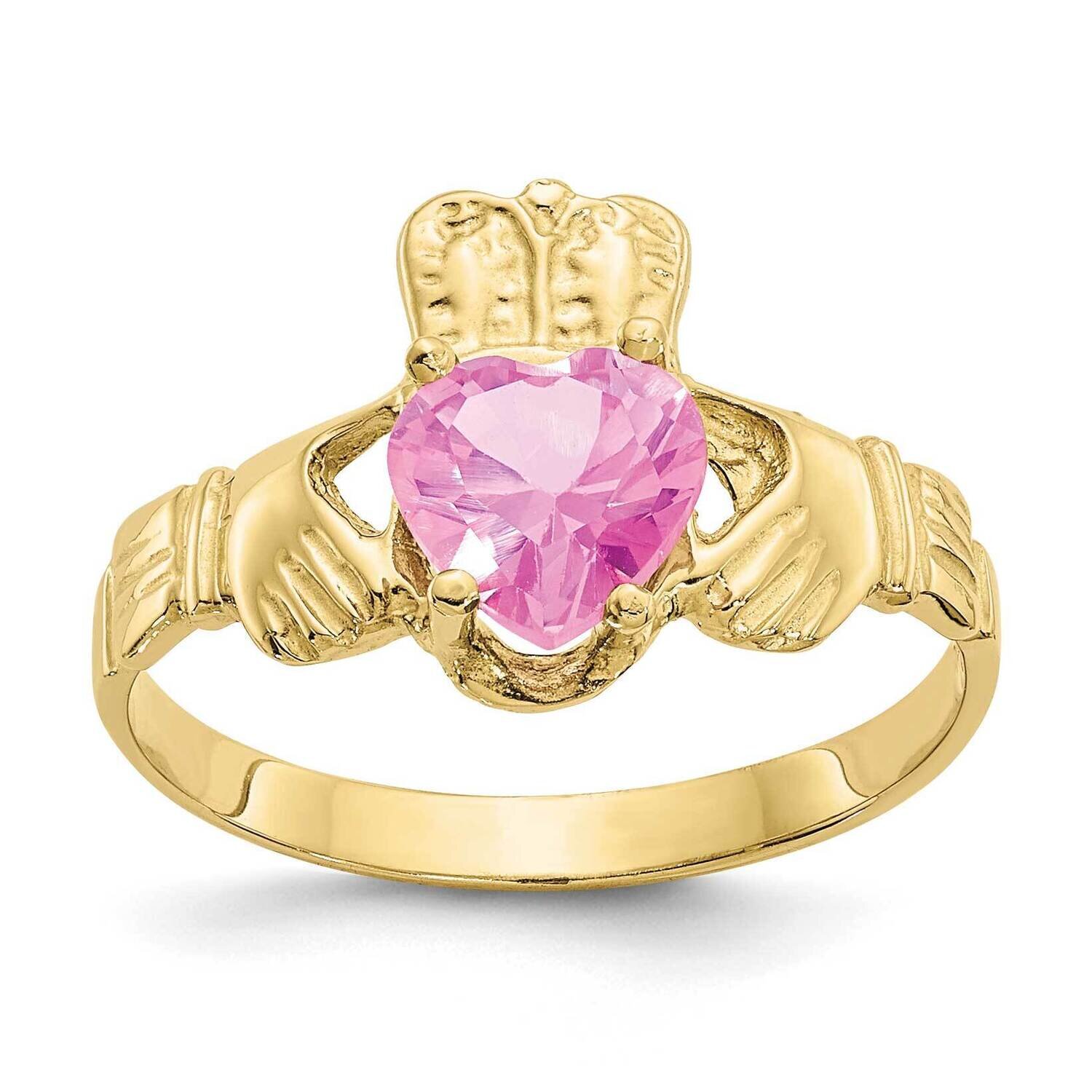 October Birthstone Claddagh Ring 10k Gold 10R496, MPN: 10R496, 191101714894