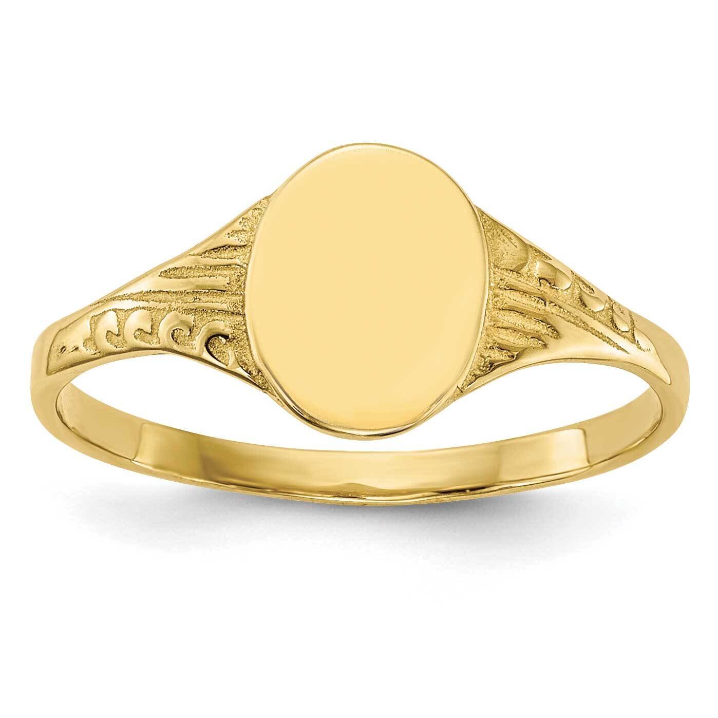 Oval Polished Child Signet Ring 10k Gold 10R520