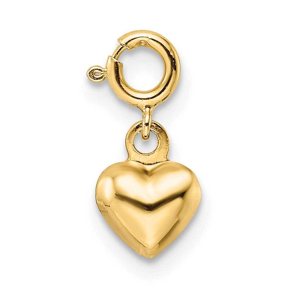 Heart with Spring Ring Clasp Charm 14k Gold Polished C4826, MPN: C4826, 883957187358