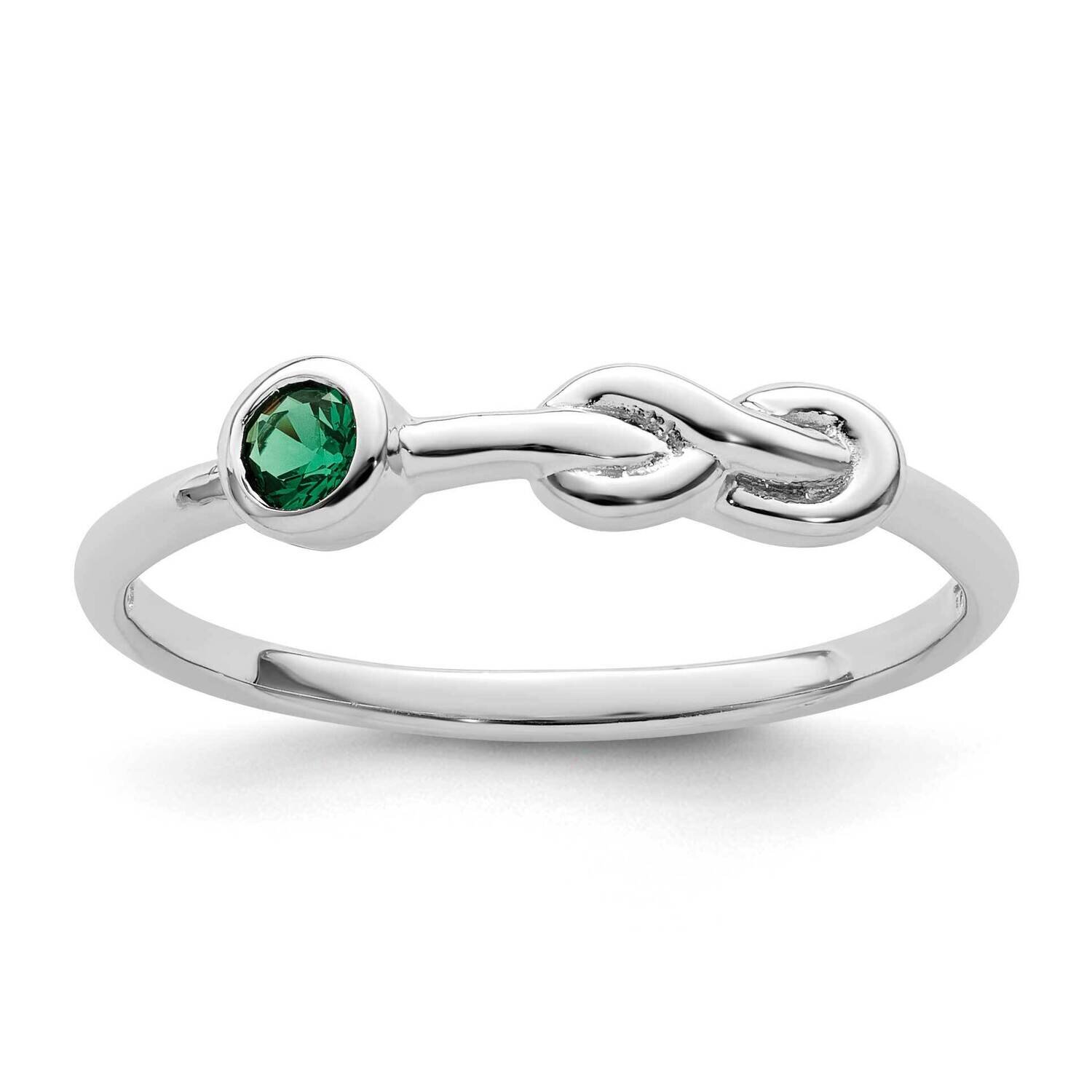 Infinity Lab Created Emerald Ring Sterling Silver Rhodium-Plated Polished QBR34MAY, MPN: QBR34MAY,