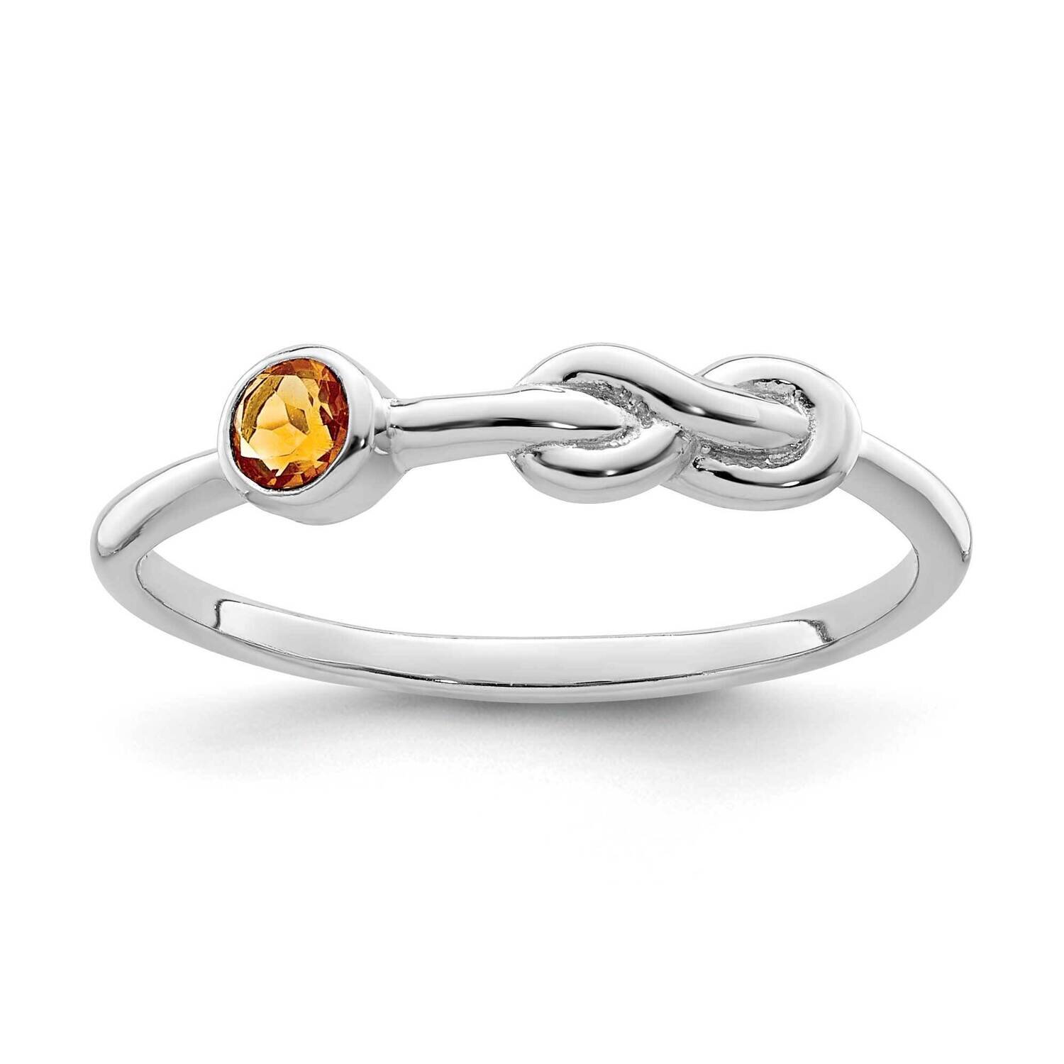 Infinity Citrine Ring Sterling Silver Rhodium-Plated Polished QBR34NOV, MPN: QBR34NOV,