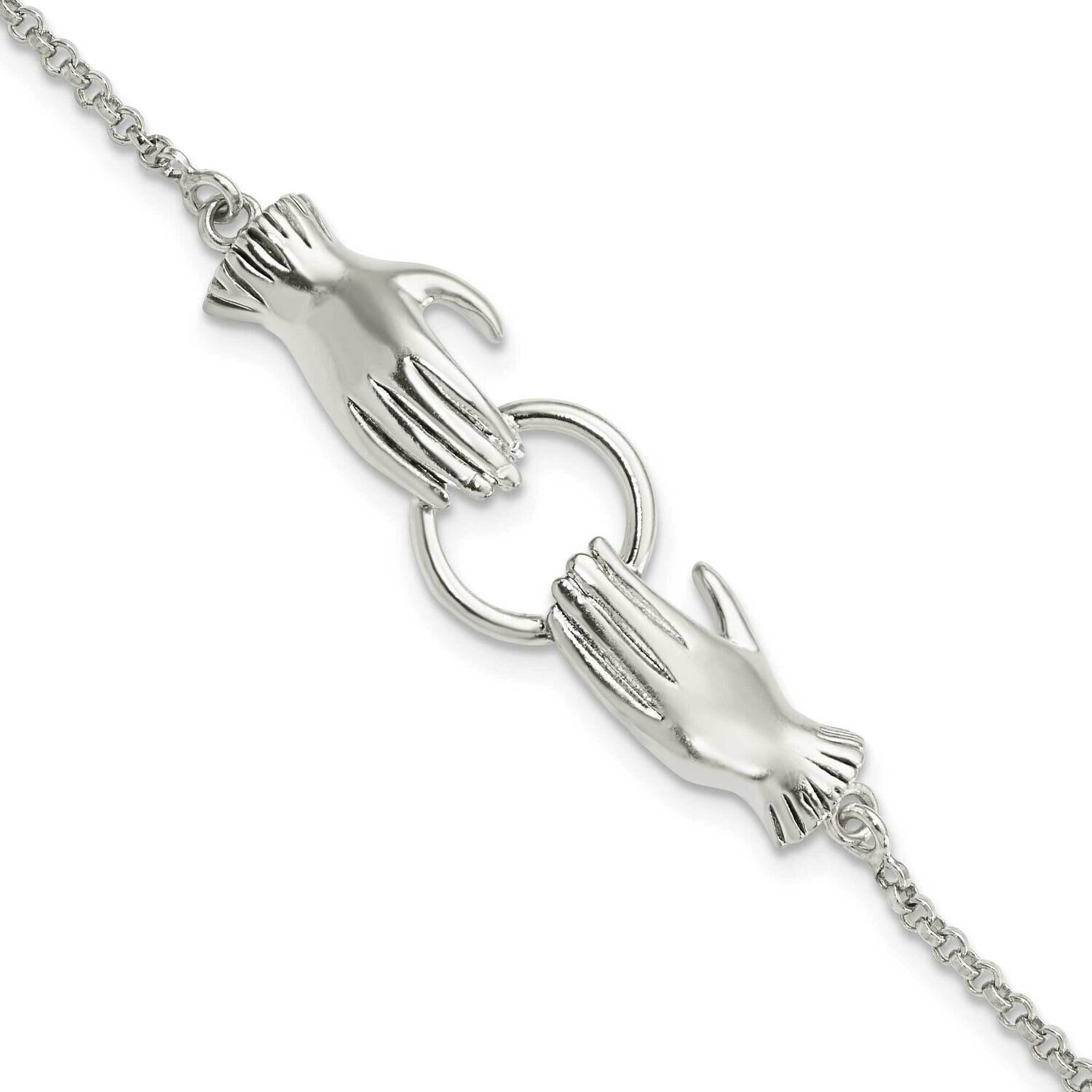 Hands Holding Ring Bracelet Sterling Silver Polished QG5795-6.75, MPN: QG5795-6.75, 196904163504