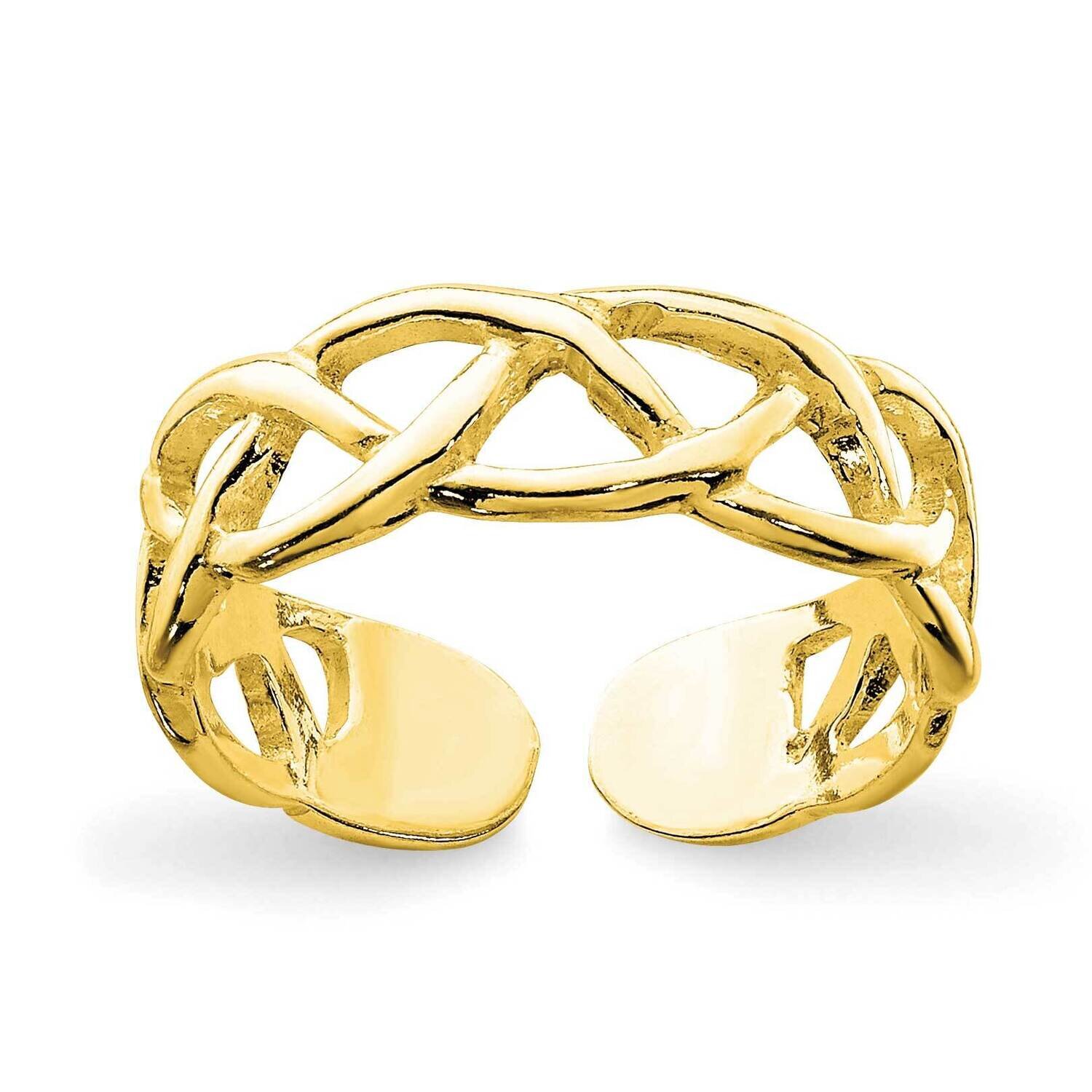 Toe Ring Sterling Silver Gold-Tone QR1939GP