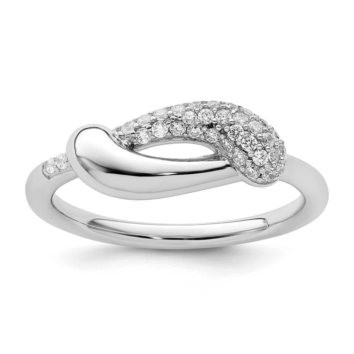 CZ Diamond Fancy Ring Sterling Silver Rhodium-Plated QR7191, MPN: QR7191,