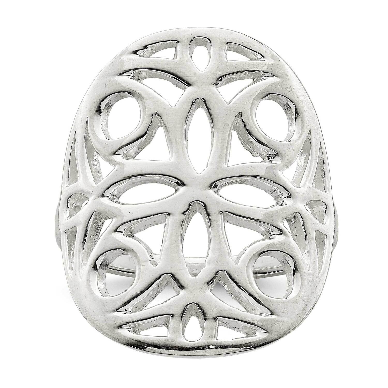 Floral Design Ring Sterling Silver Polished QR7229