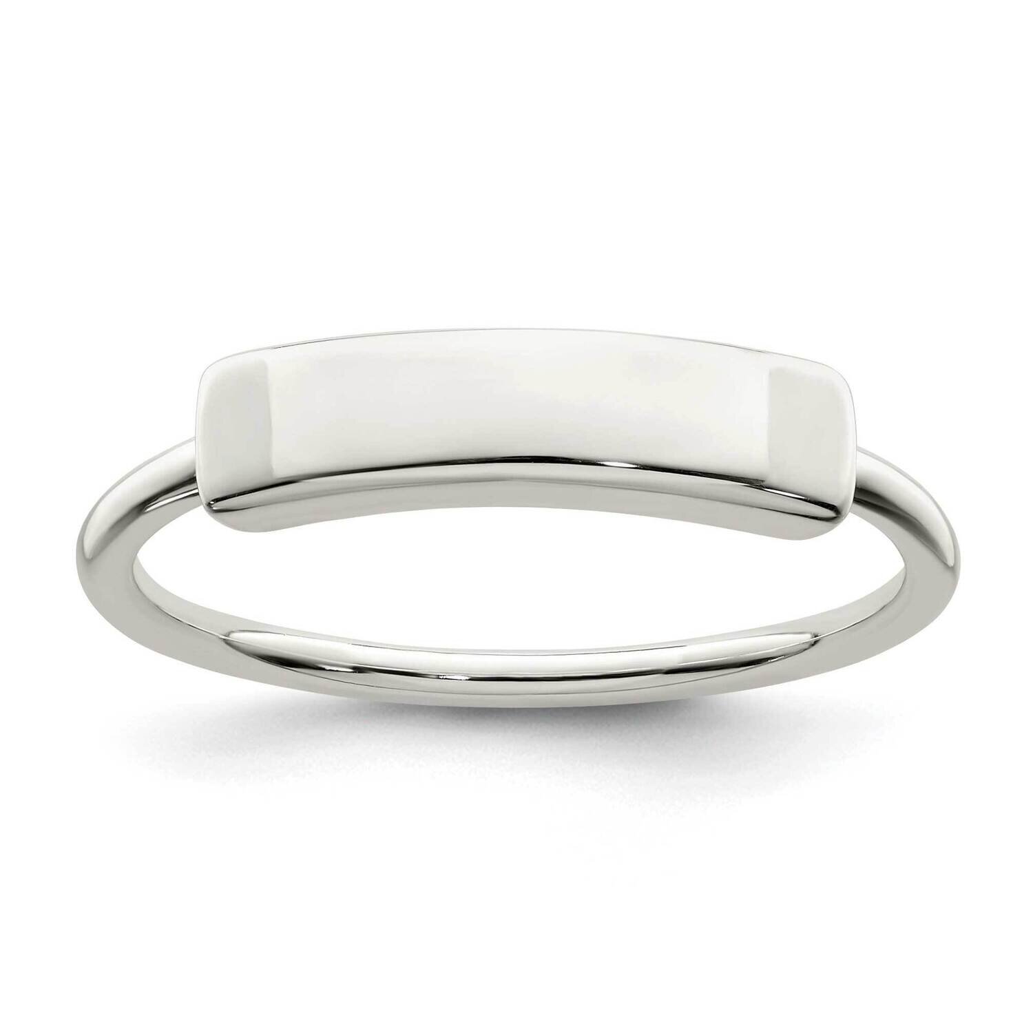 Engraveable Top Ring Sterling Silver Polished QR7238, MPN: QR7238, 191101783210