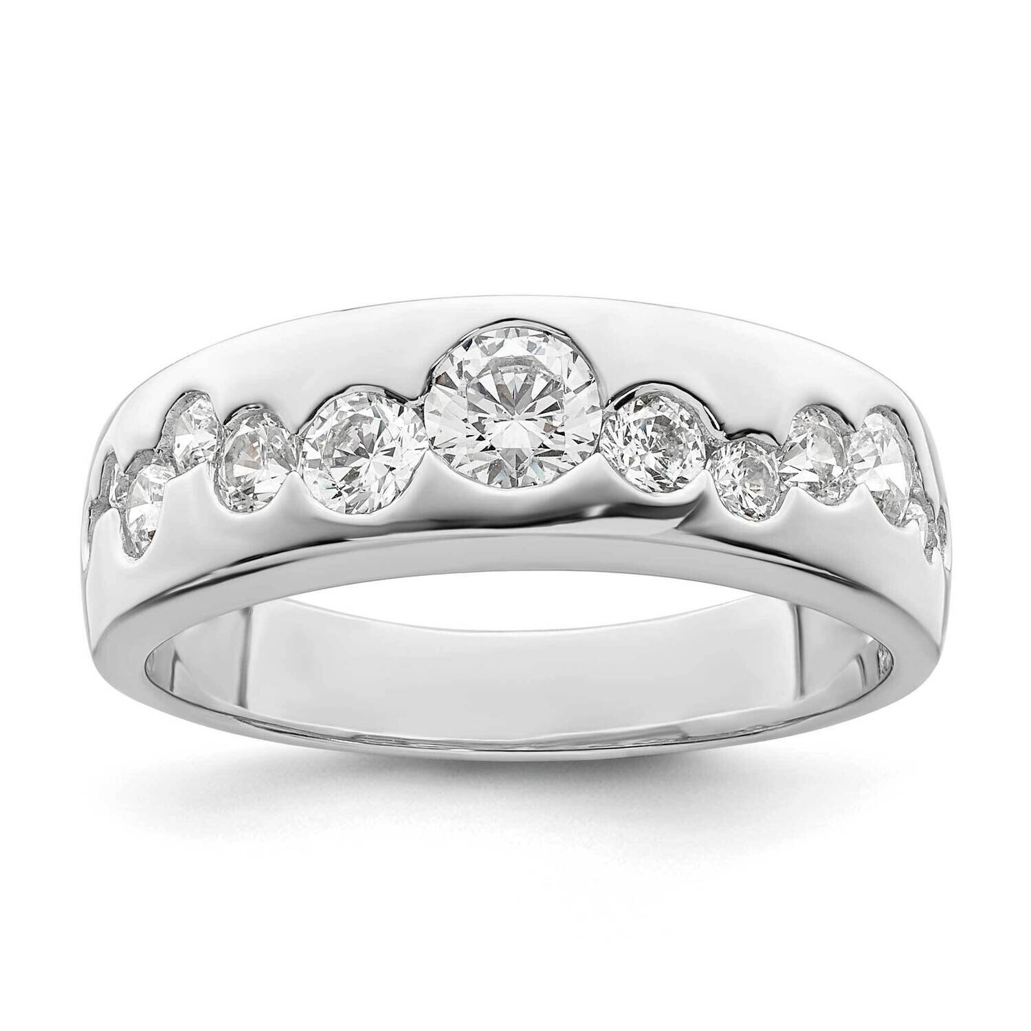 CZ Diamond Cluster Ring Sterling Silver Rhodium-Plated QR7247, MPN: QR7247,