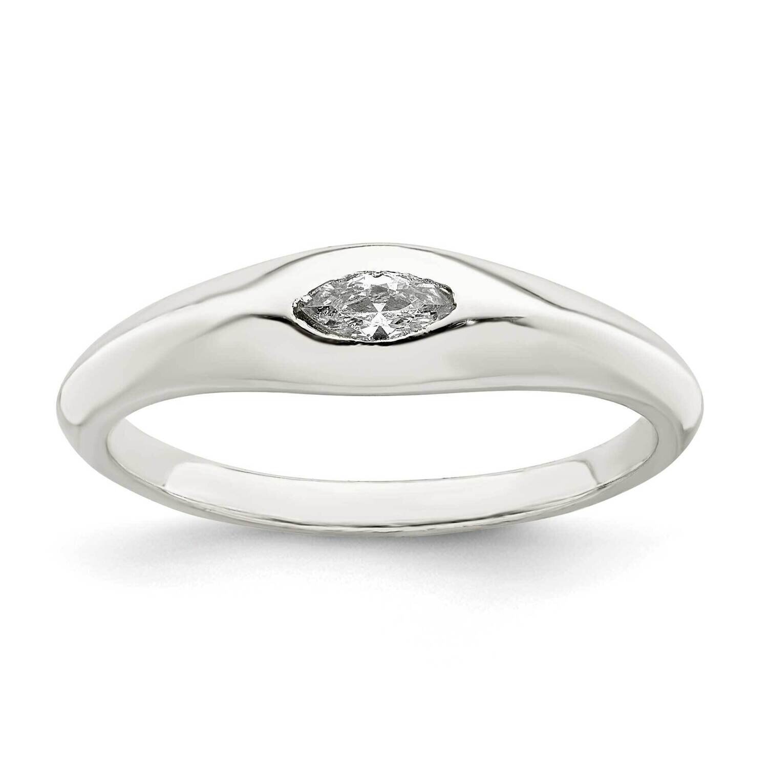Marquise CZ Diamond Ring Sterling Silver QR7259, MPN: QR7259,
