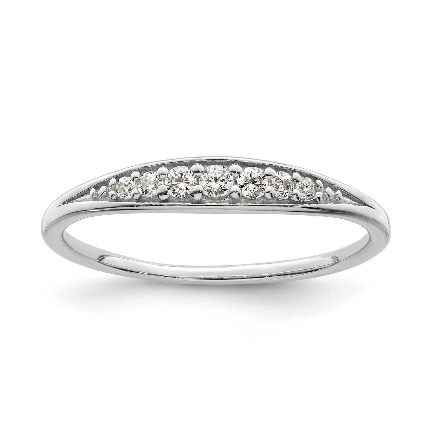 CZ Diamond Ring Sterling Silver Rhodium-Plated Polished QR7260, MPN: QR7260,