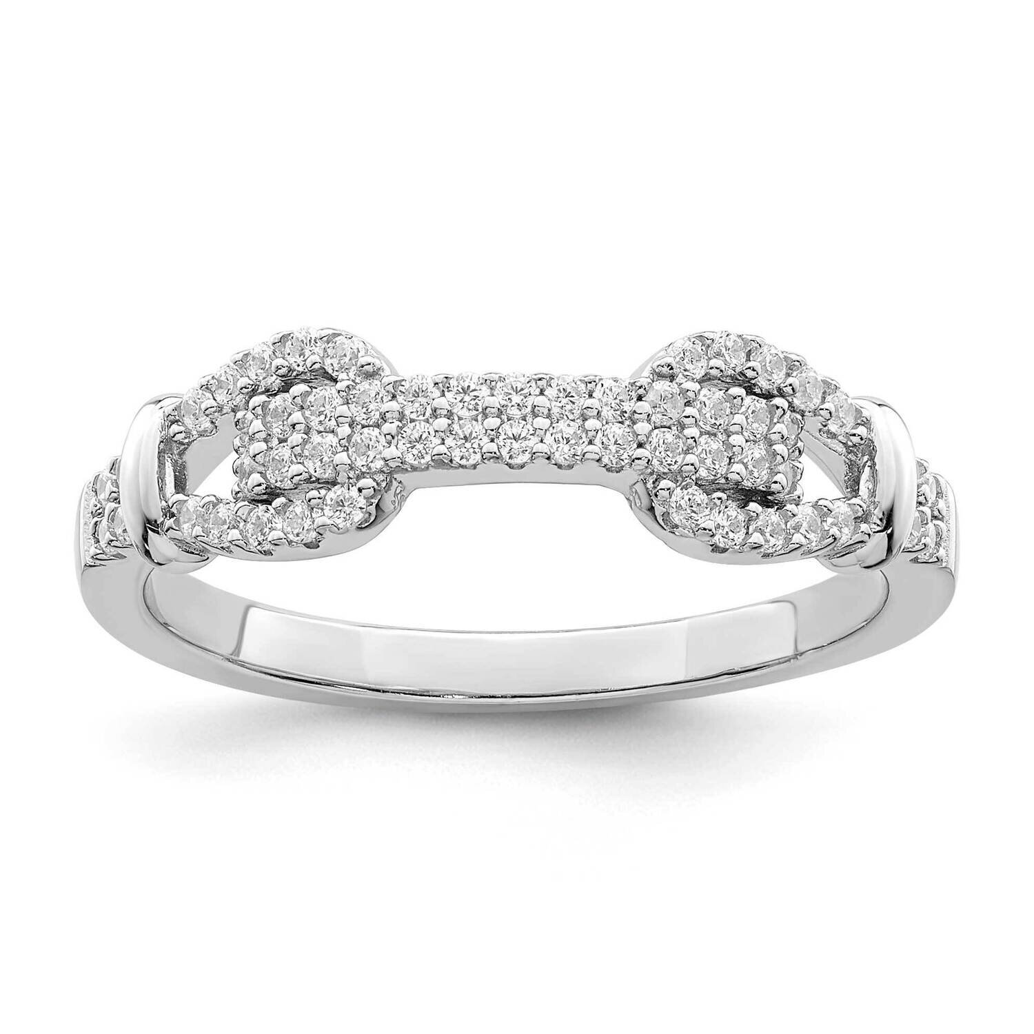 CZ Diamond Ring Sterling Silver Rhodium-Plated QR7273, MPN: QR7273,