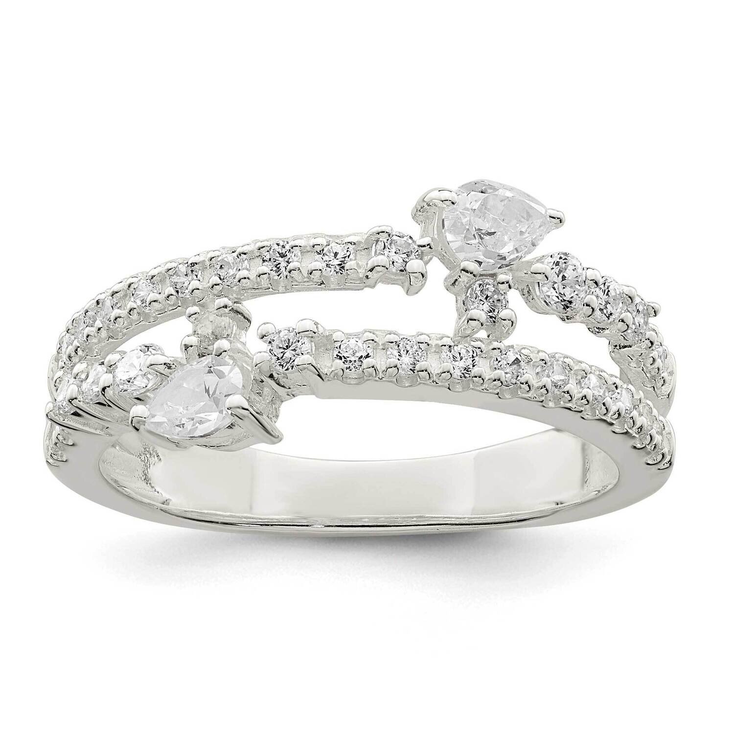 Ring Sterling Silver Cz Diamond QR7287, MPN: QR7287,
