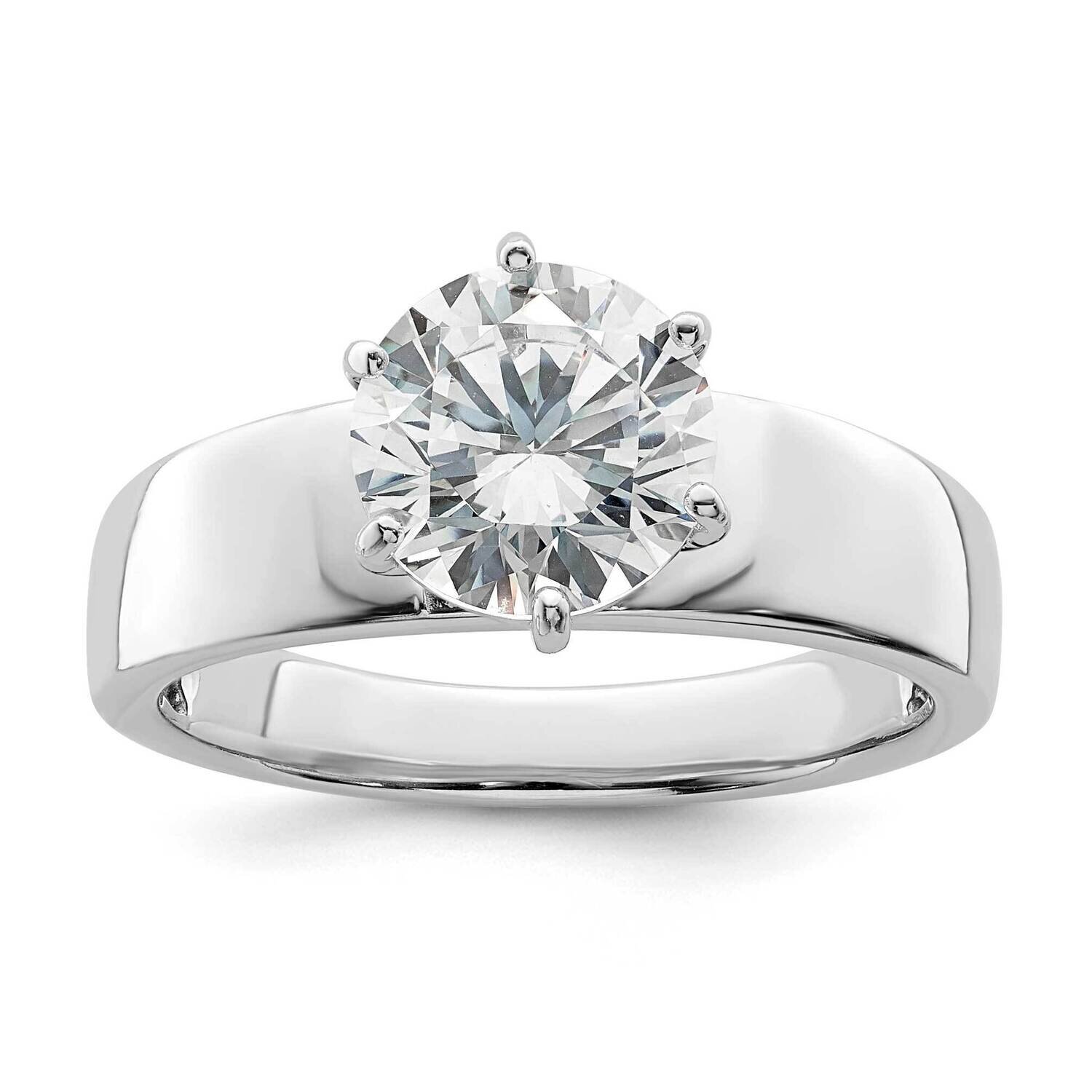 Rhodium-Plated CZ Diamond Ring Sterling Silver Polished QR7309, MPN: QR7309,