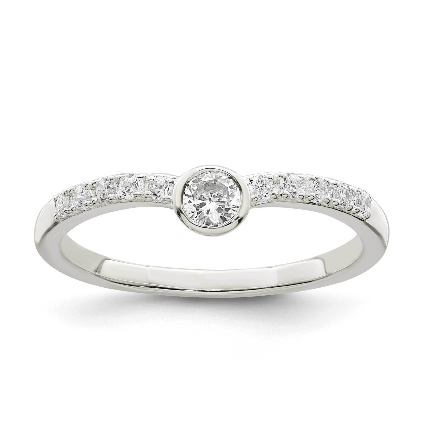 Ring Sterling Silver Cz Diamond QR7316, MPN: QR7316,