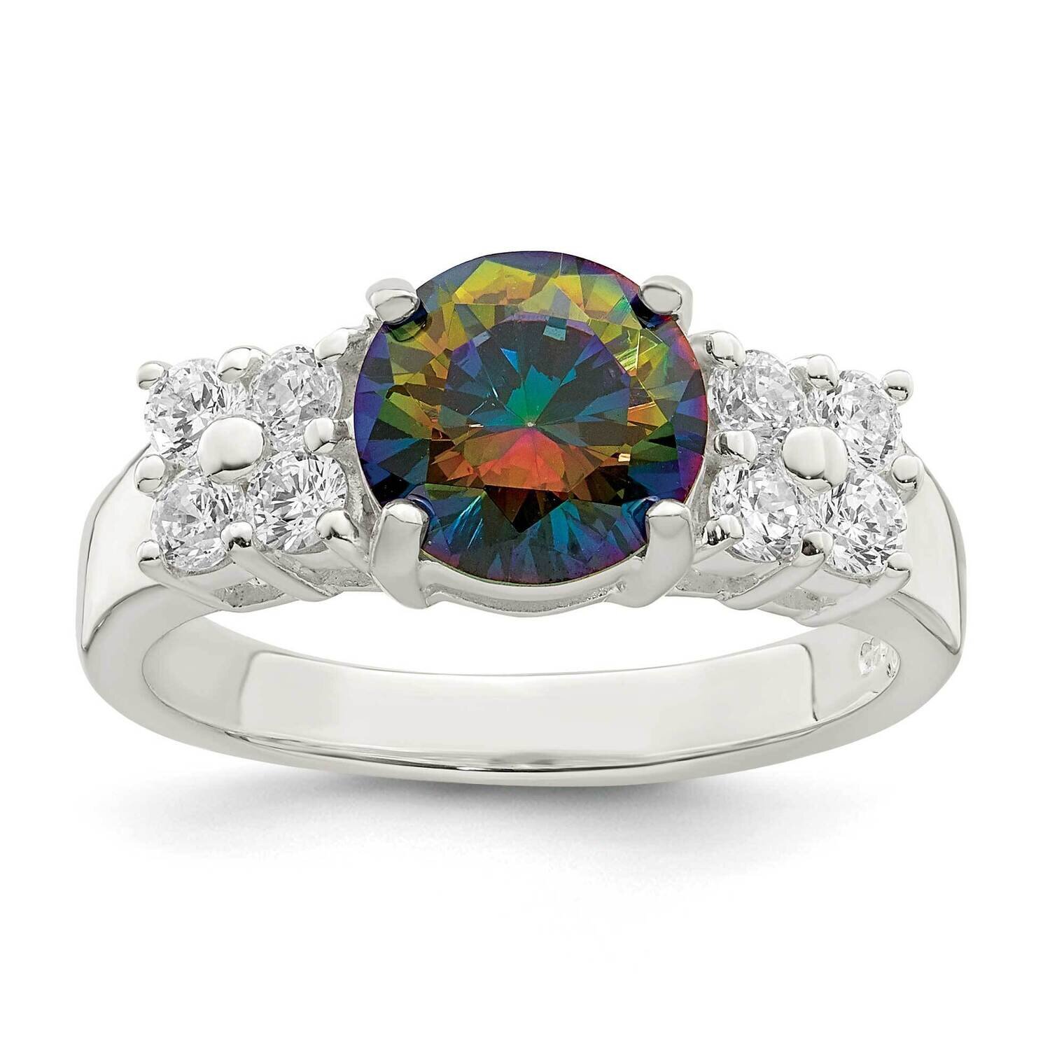 Mystic Clear CZ Diamond Ring Sterling Silver QR7365, MPN: QR7365,