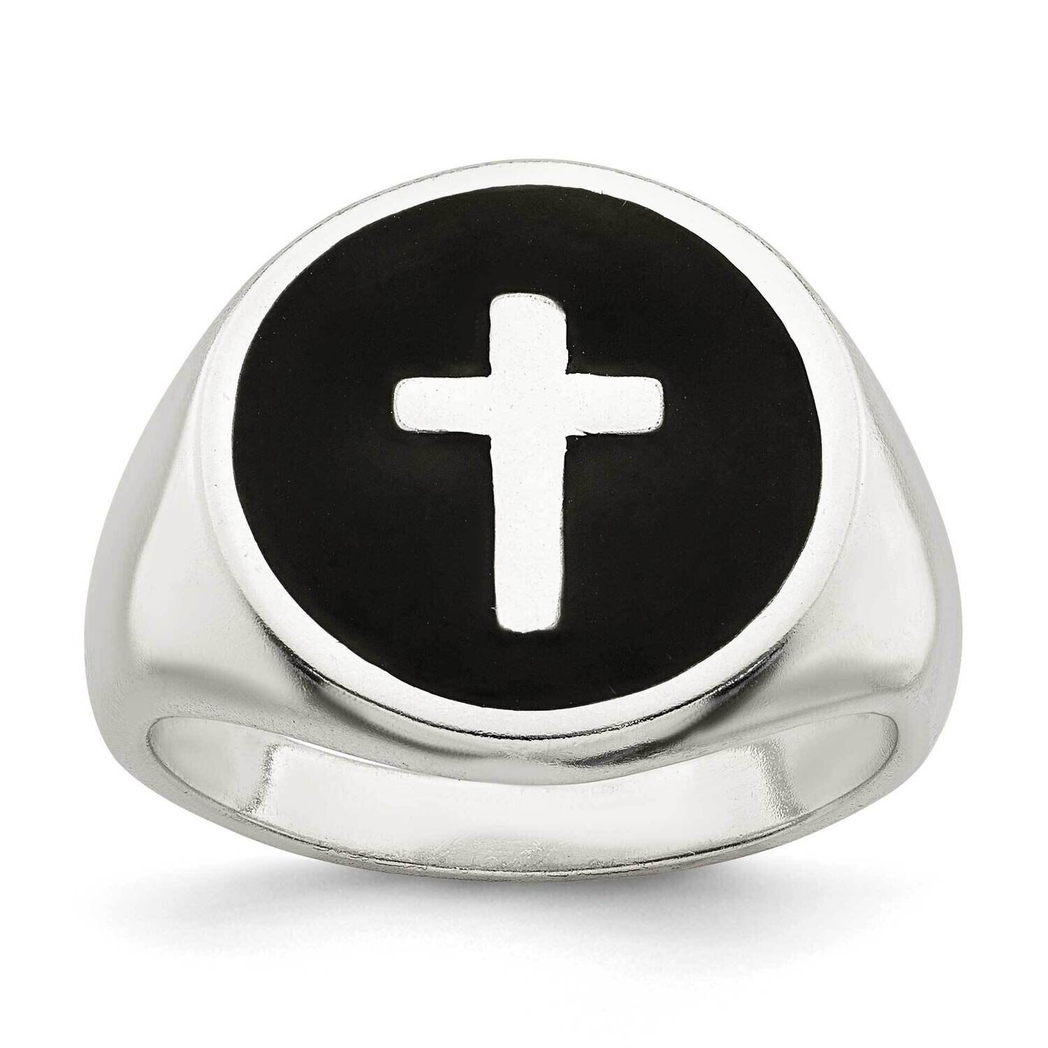 Enameled Cross Ring Sterling Silver QR7406, MPN: QR7406,