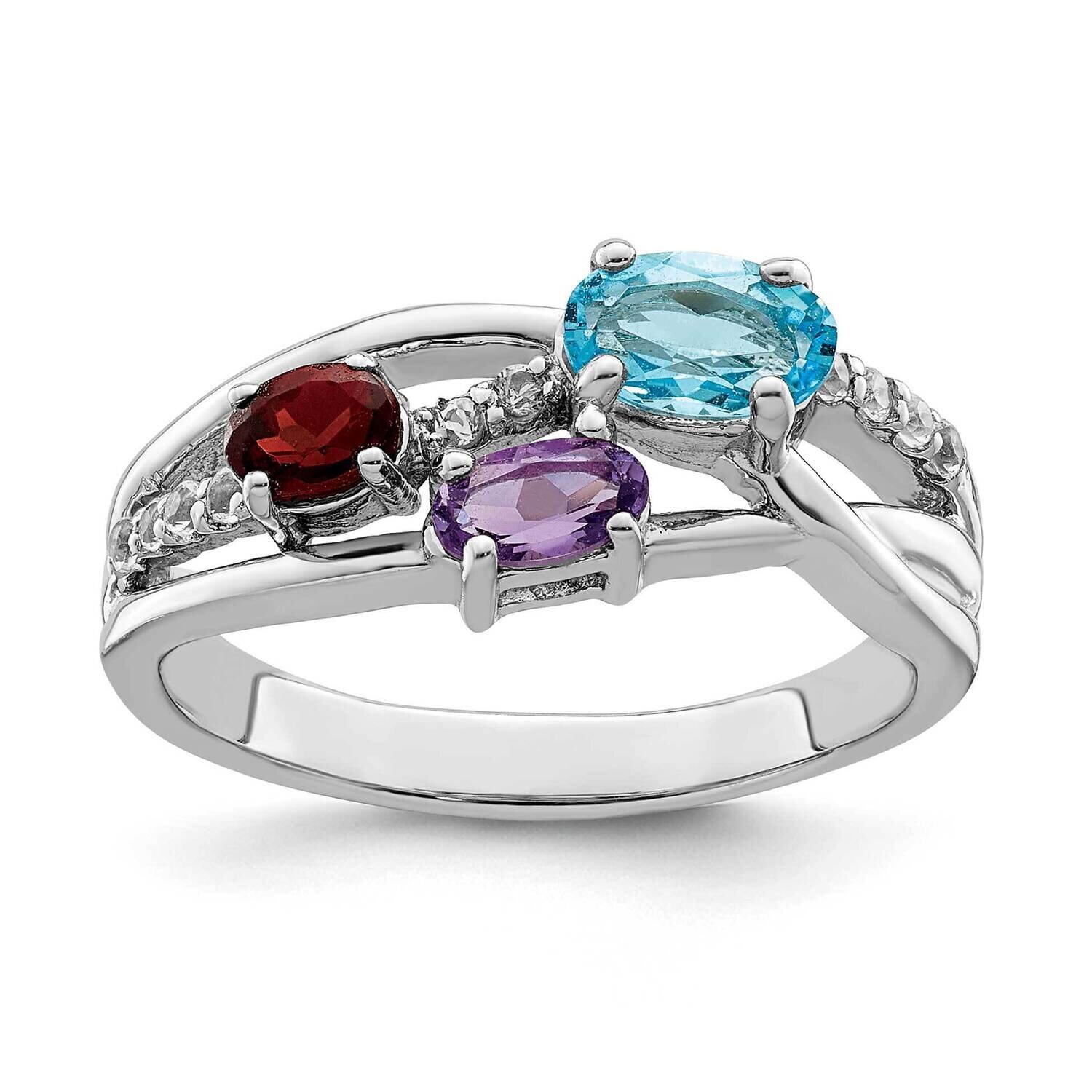 1.08T.W. Bt Am Ga Wt Oval Ring Sterling Silver Rhodium-Plated QR7414RB, MPN: QR7414RB, 191101562136