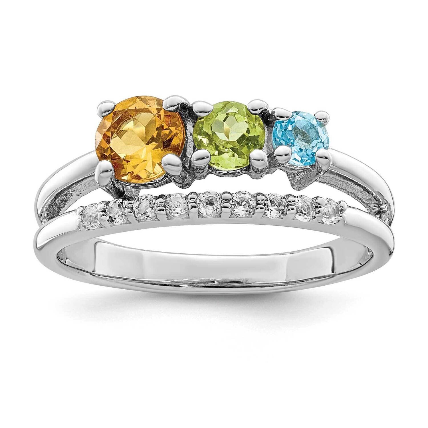 .87T.W. Ci Pe Bt Wt Circle Bypass Ring Sterling Silver Rhodium-Plated QR7418RB, MPN: QR7418RB, 1911…