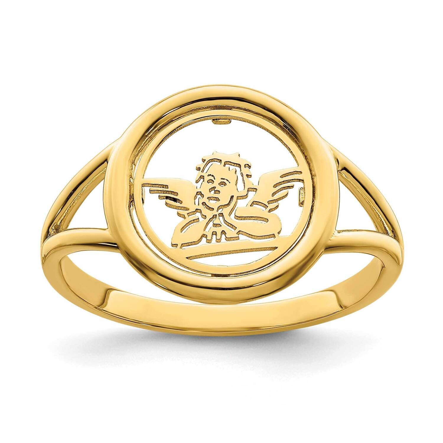 Raphael Angel In Circle Ring 14k Gold Polished R950, MPN: R950, 196904041956