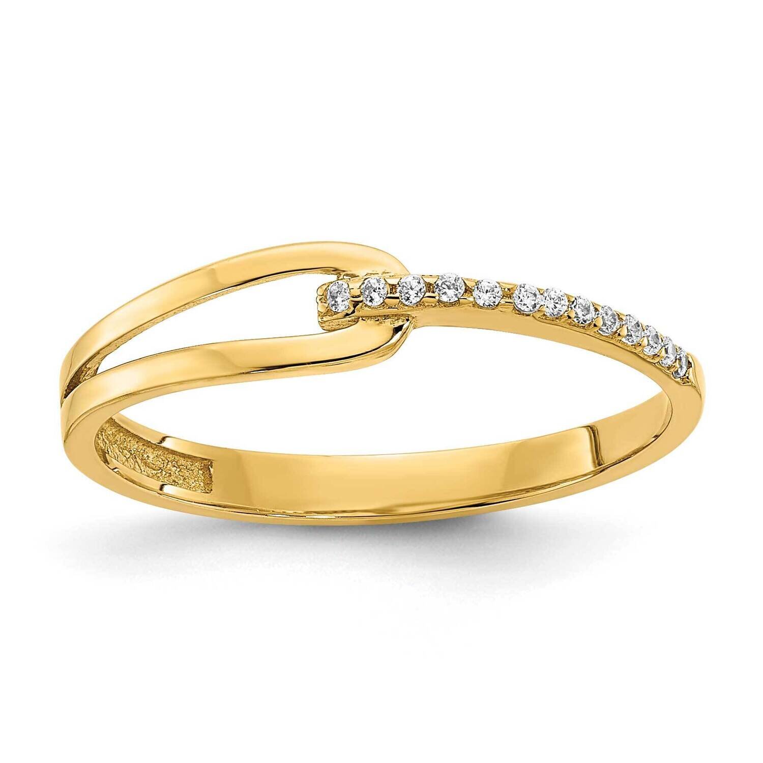 Fancy CZ Diamond Ring 14k Gold Polished R955