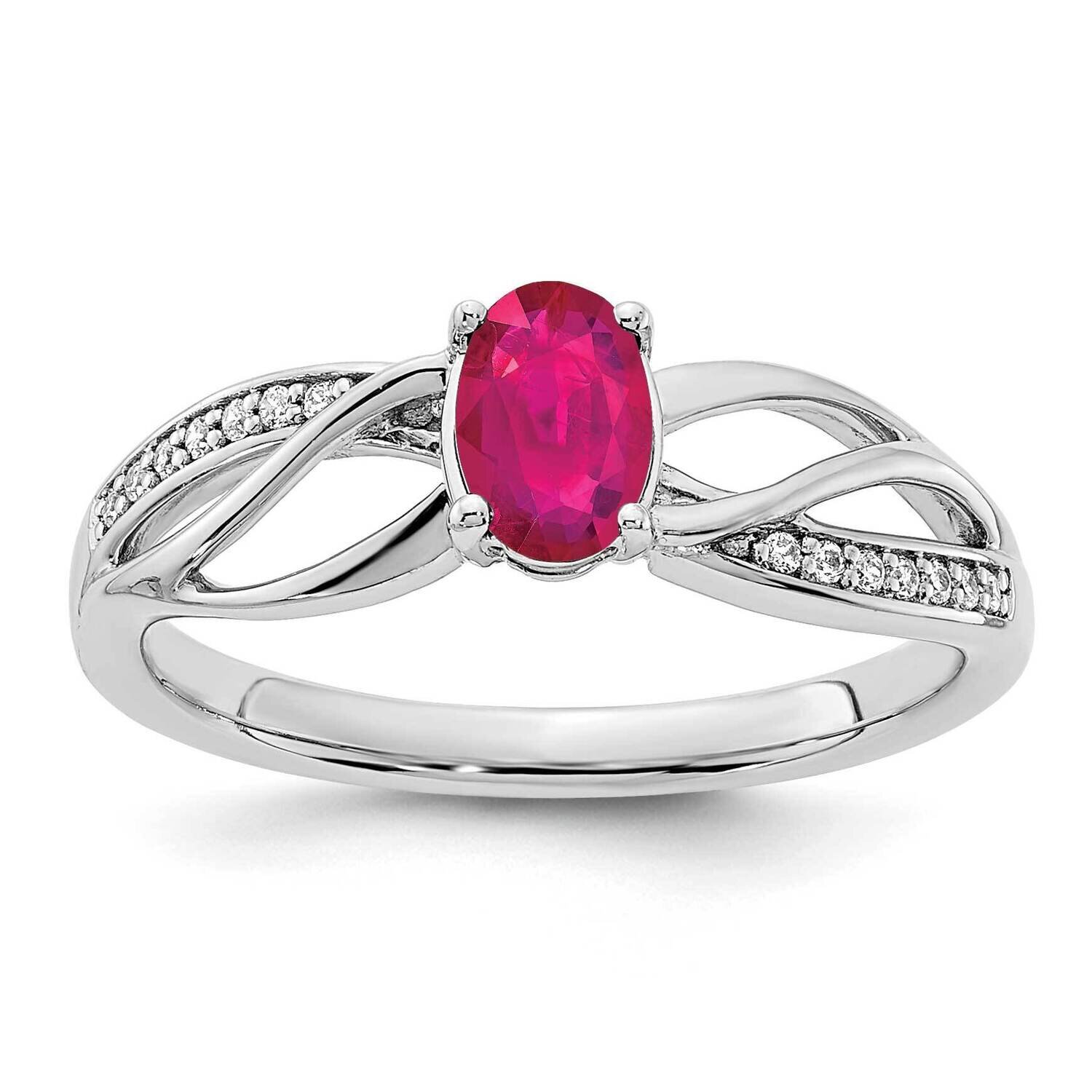 Ruby and Diamond Ring 14k White Gold Polished RM8001-RU-009-WA, MPN: RM8001-RU-009-WA,