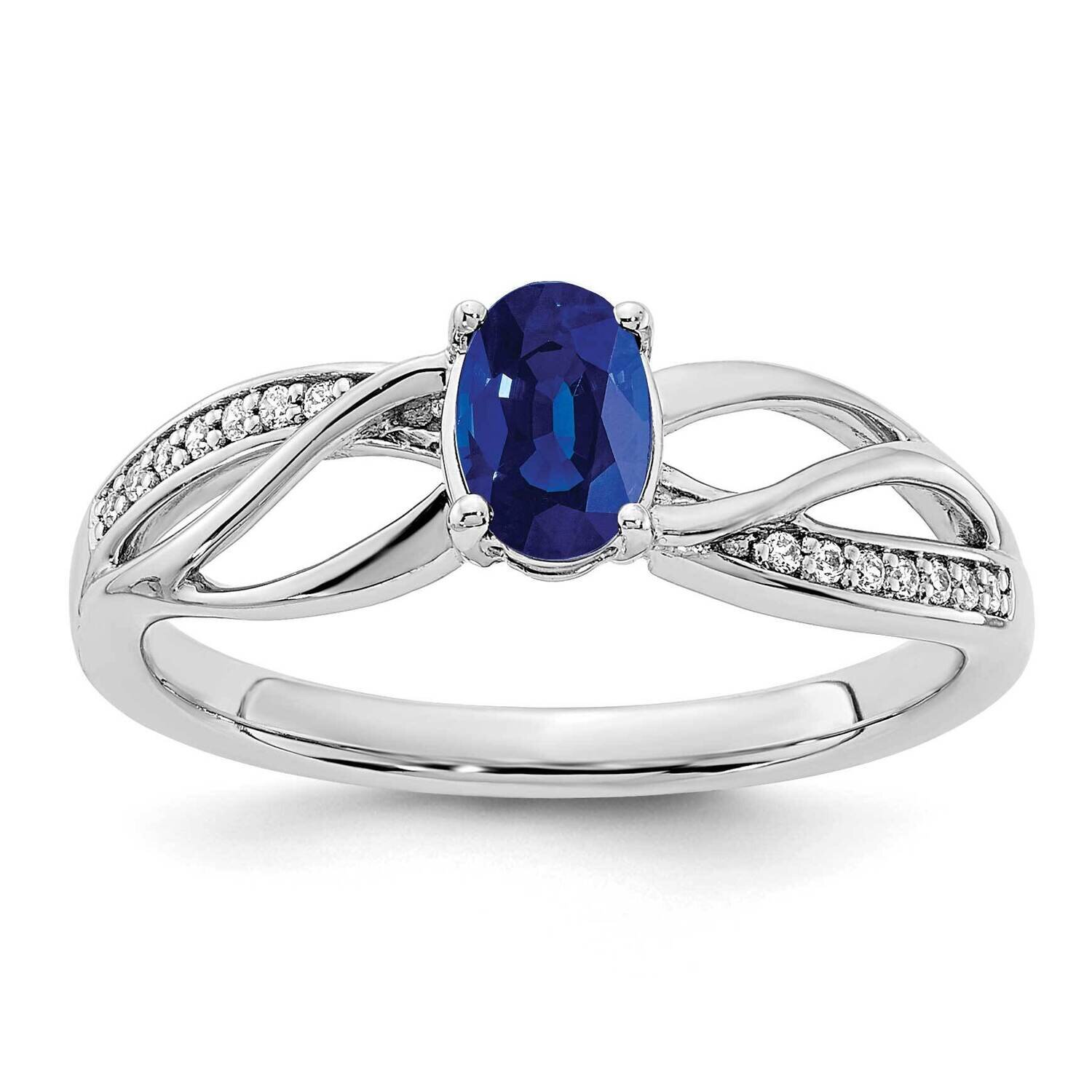 Sapphire and Diamond Ring 14k White Gold Polished RM8001-SA-009-WA, MPN: RM8001-SA-009-WA,