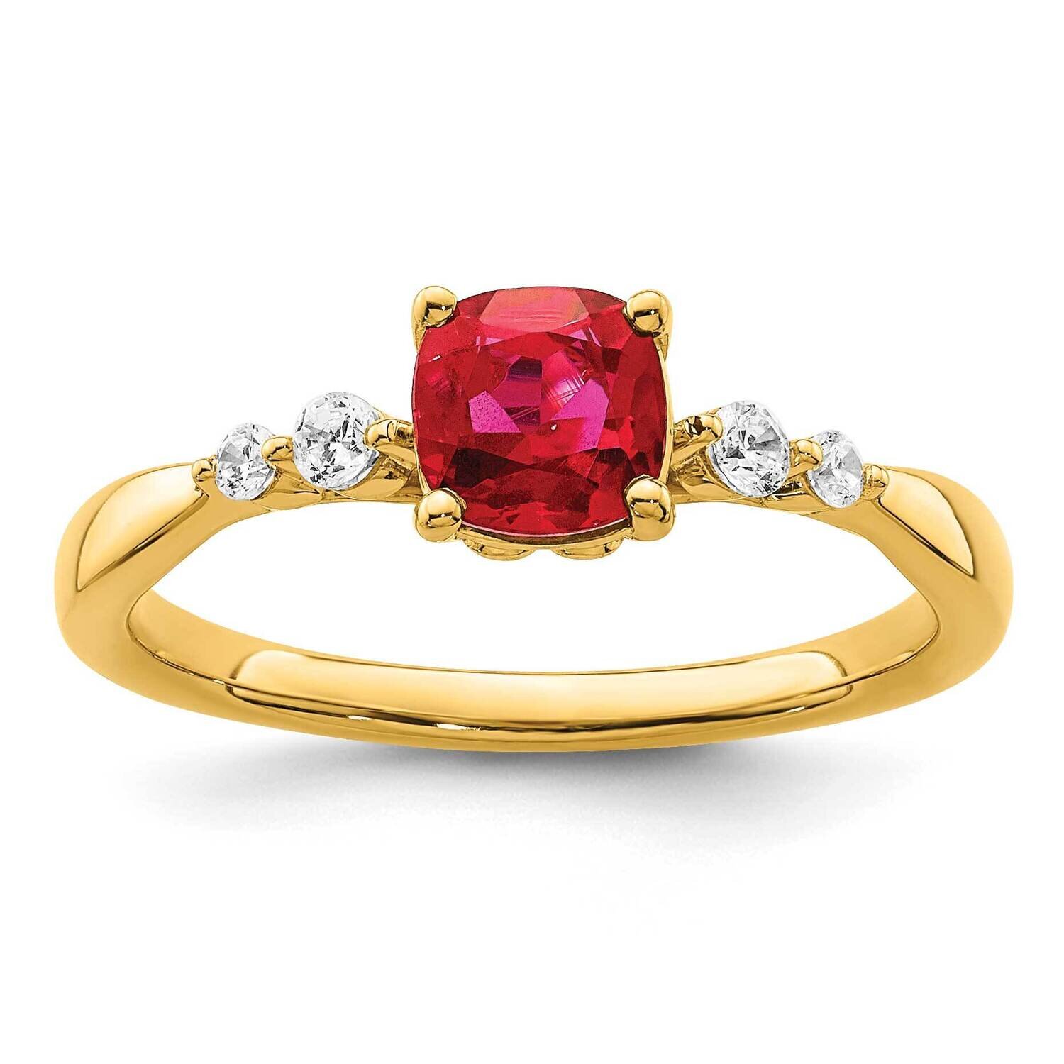 Polished Ruby and Diamond Ring 14k Gold RM8149-RU-055-YA, MPN: RM8149-RU-055-YA,