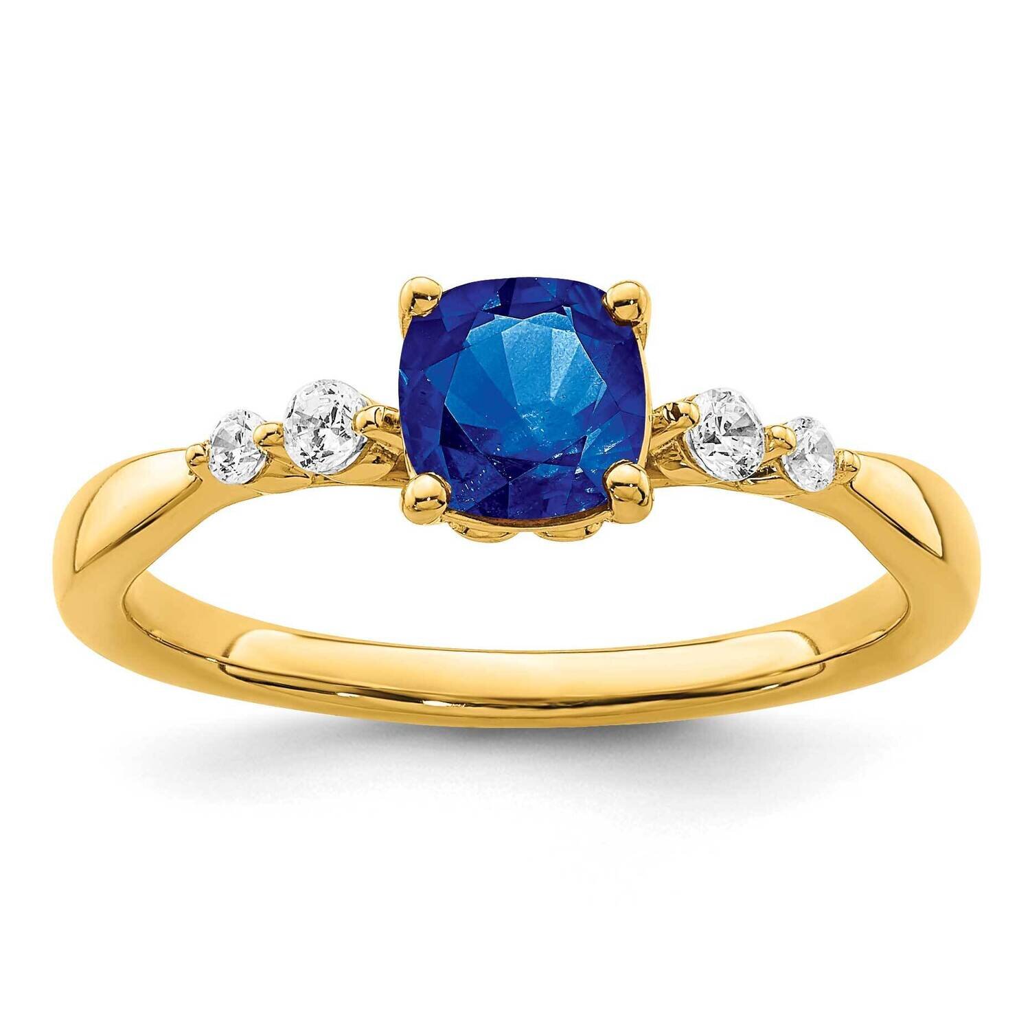 Polished Sapphire and Diamond Ring 14k Gold RM8149-SA-055-YA, MPN: RM8149-SA-055-YA,
