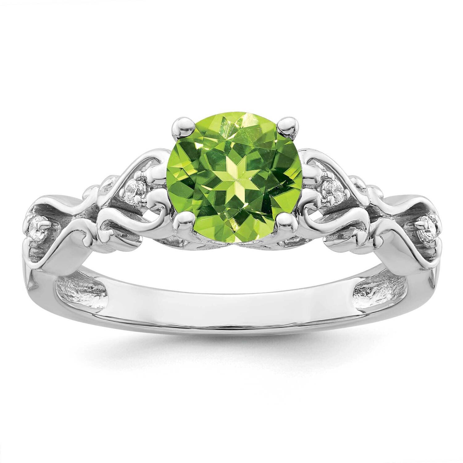 Peridot and Diamond Ring 14k White Gold Polished RM8177-PE-100-WA, MPN: RM8177-PE-100-WA,