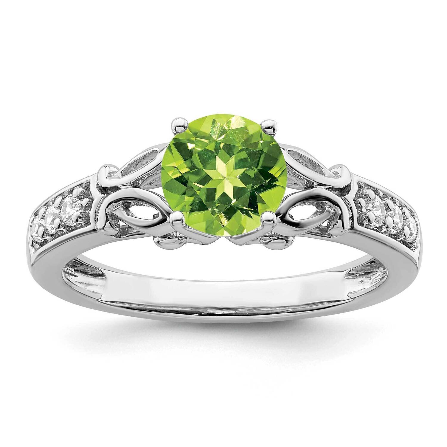 Peridot and Diamond Ring 14k White Gold Polished RM8182-PE-109-WA, MPN: RM8182-PE-109-WA,