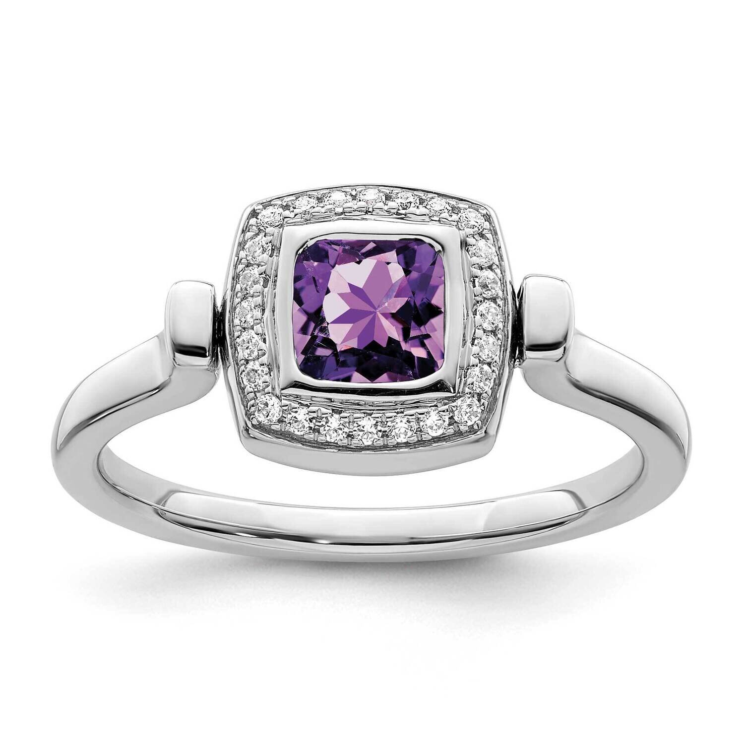 Amethyst and Diamond Flip Ring 14k White Gold Polished RM8231-AM-027-WA, MPN: RM8231-AM-027-WA,