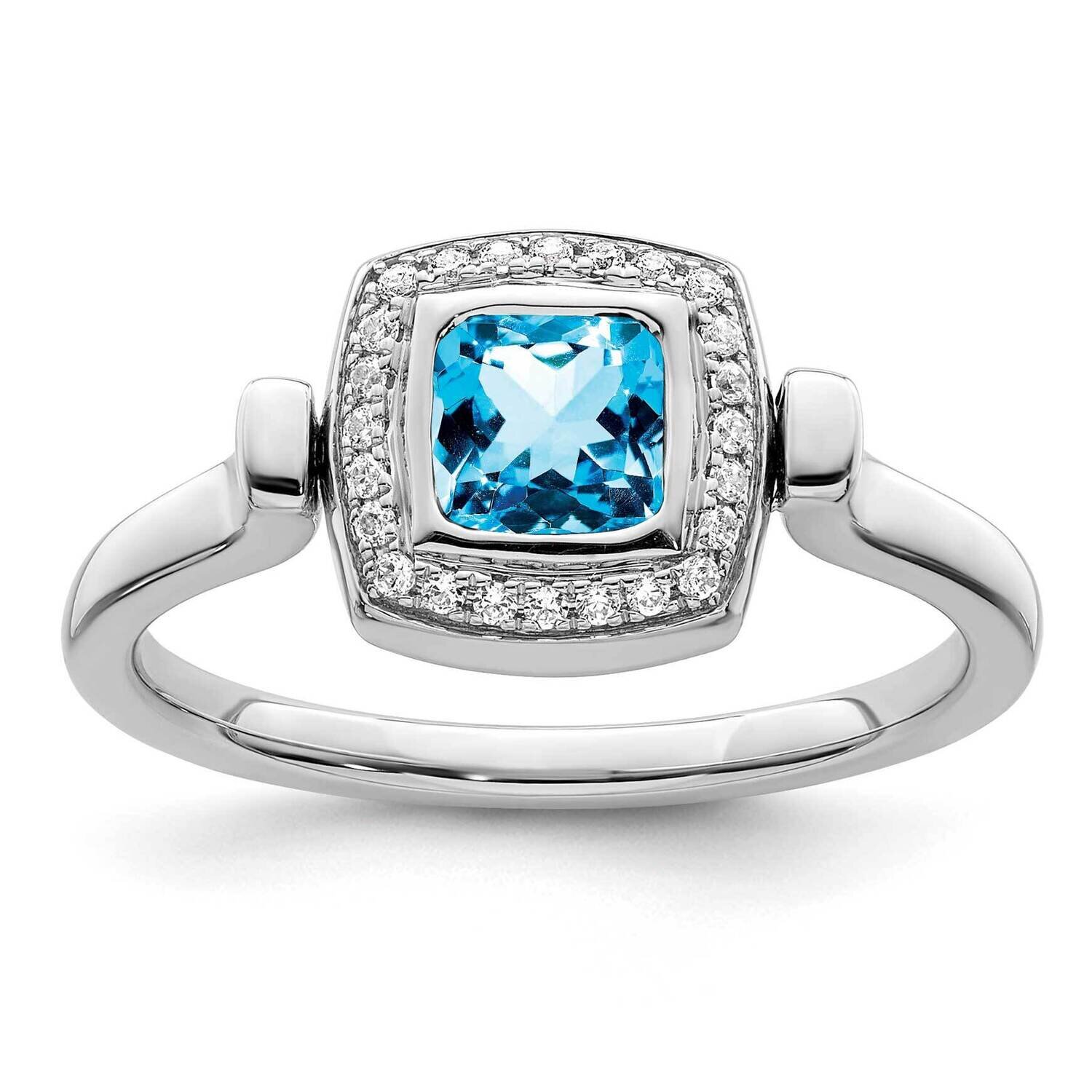Blue Topaz and Diamond Flip Ring 14k White Gold Polished RM8231-BT-027-WA, MPN: RM8231-BT-027-WA,