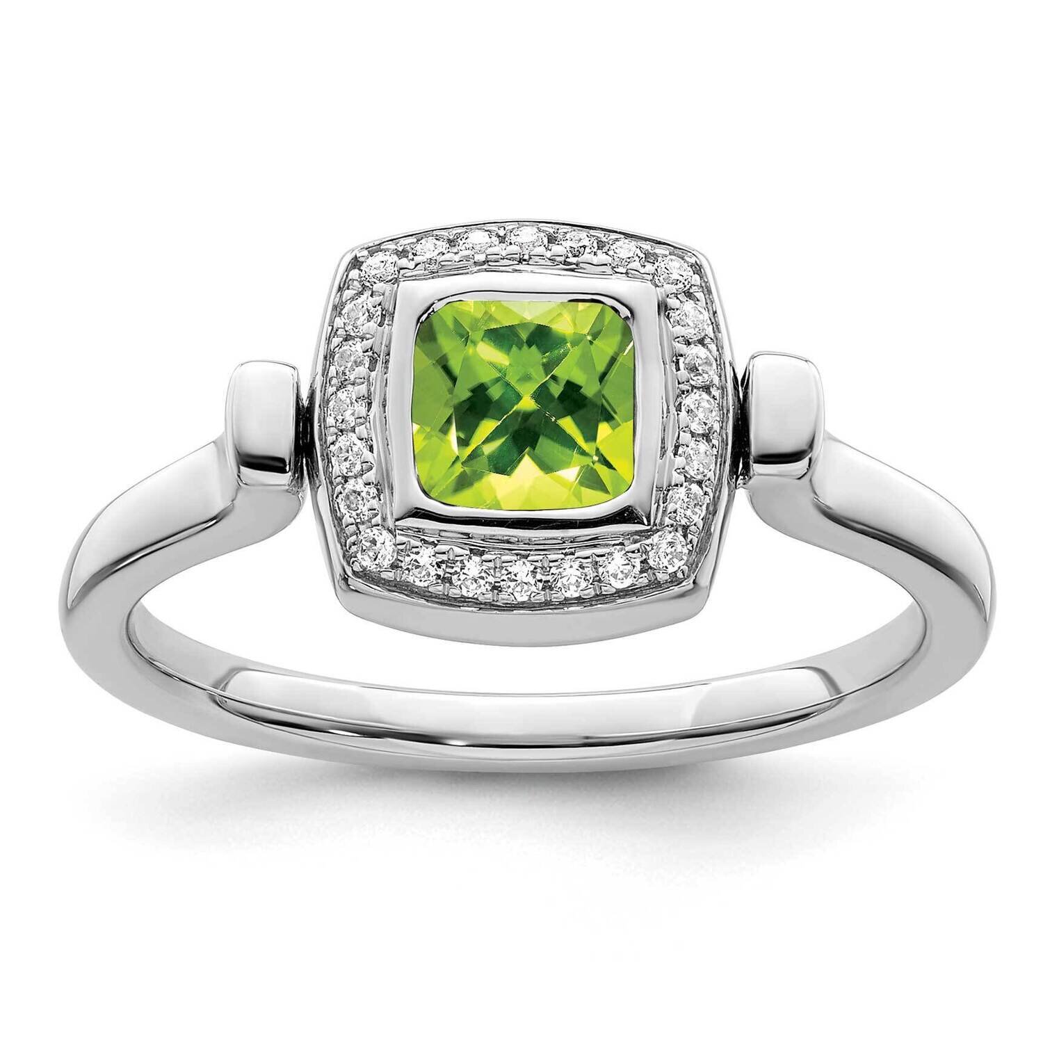 Peridot and Diamond Flip Ring 14k White Gold Polished RM8231-PE-027-WA, MPN: RM8231-PE-027-WA,