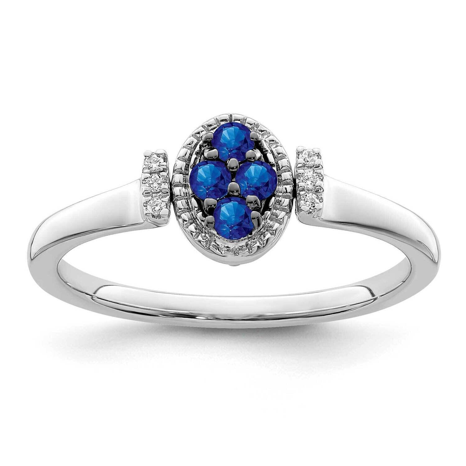 Sapphire and Diamond Flip Ring 14k White Gold Polished RM8237-SA-012-WA, MPN: RM8237-SA-012-WA,