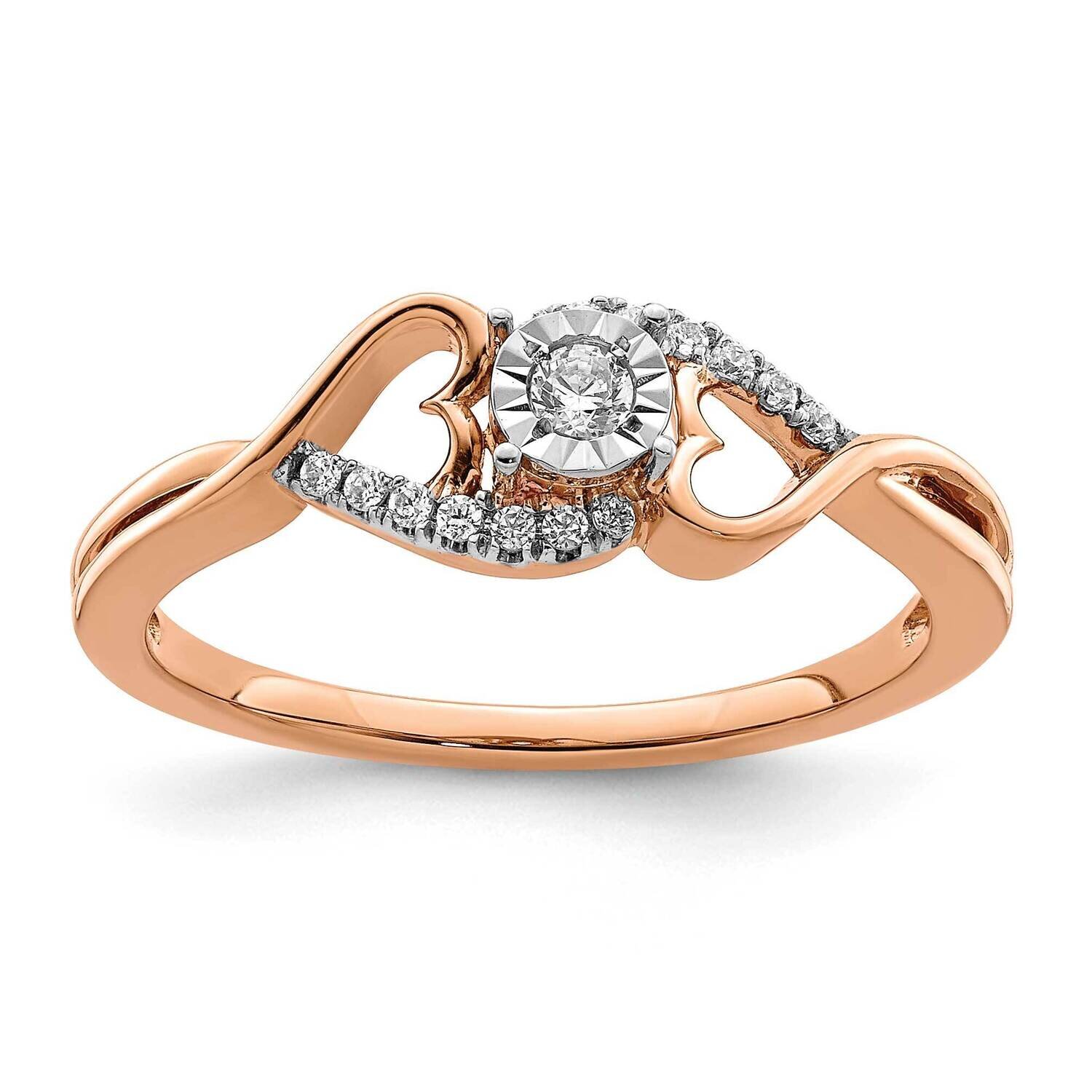 Polished Side Hearts Diamond Ring 14k Rose Gold RM8406-005-RA, MPN: RM8406-005-RA, 191101732706