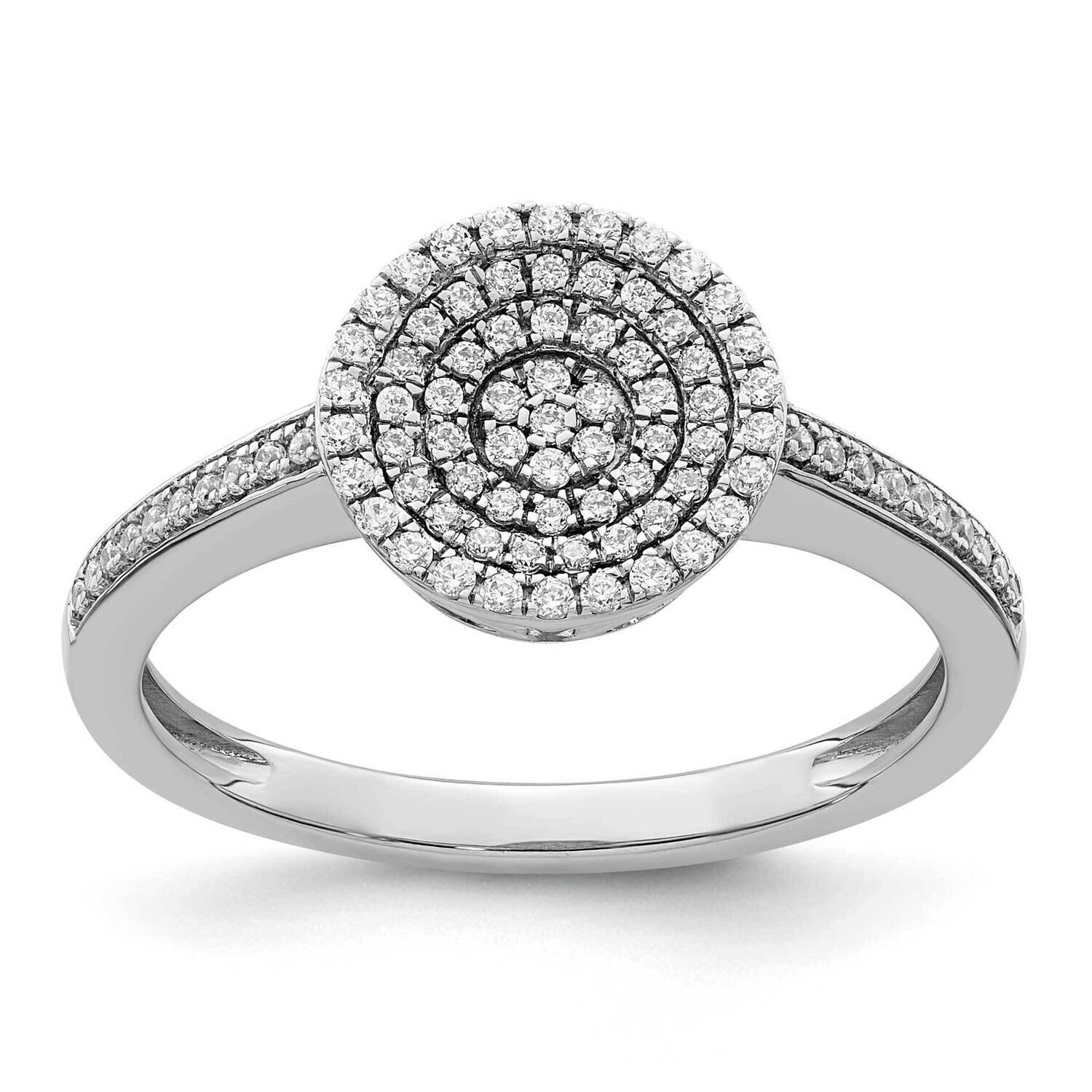 Pave Circle Diamond Ring 14k White Gold Polished RM8429-028-WA, MPN: RM8429-028-WA,